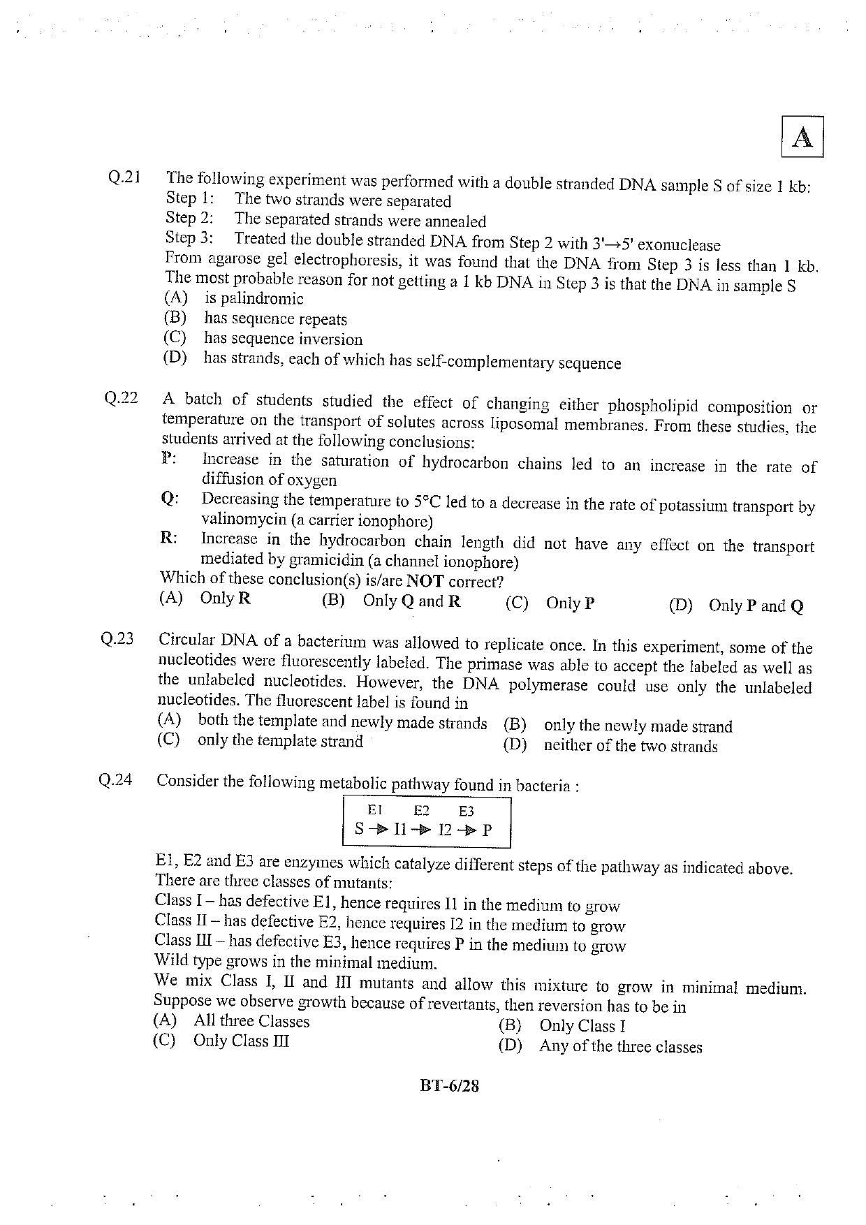 JAM 2013: BT Question Paper - Page 7