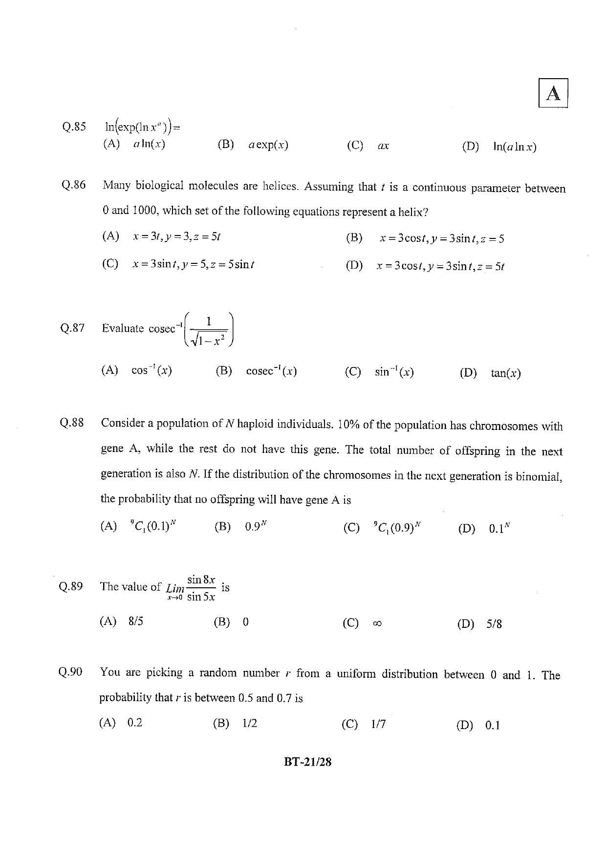 JAM 2013: BT Question Paper - Page 22