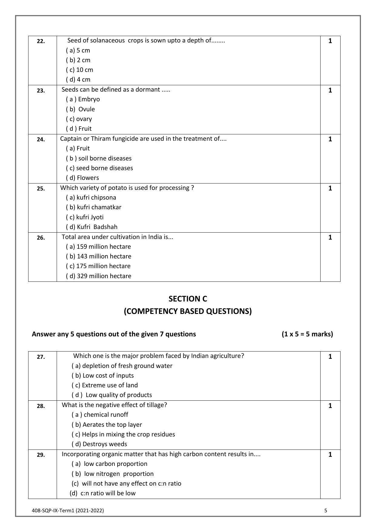 CBSE Class 10 Skill Education (Term I) - Agriculture Sample Paper 2021-22 - Page 5