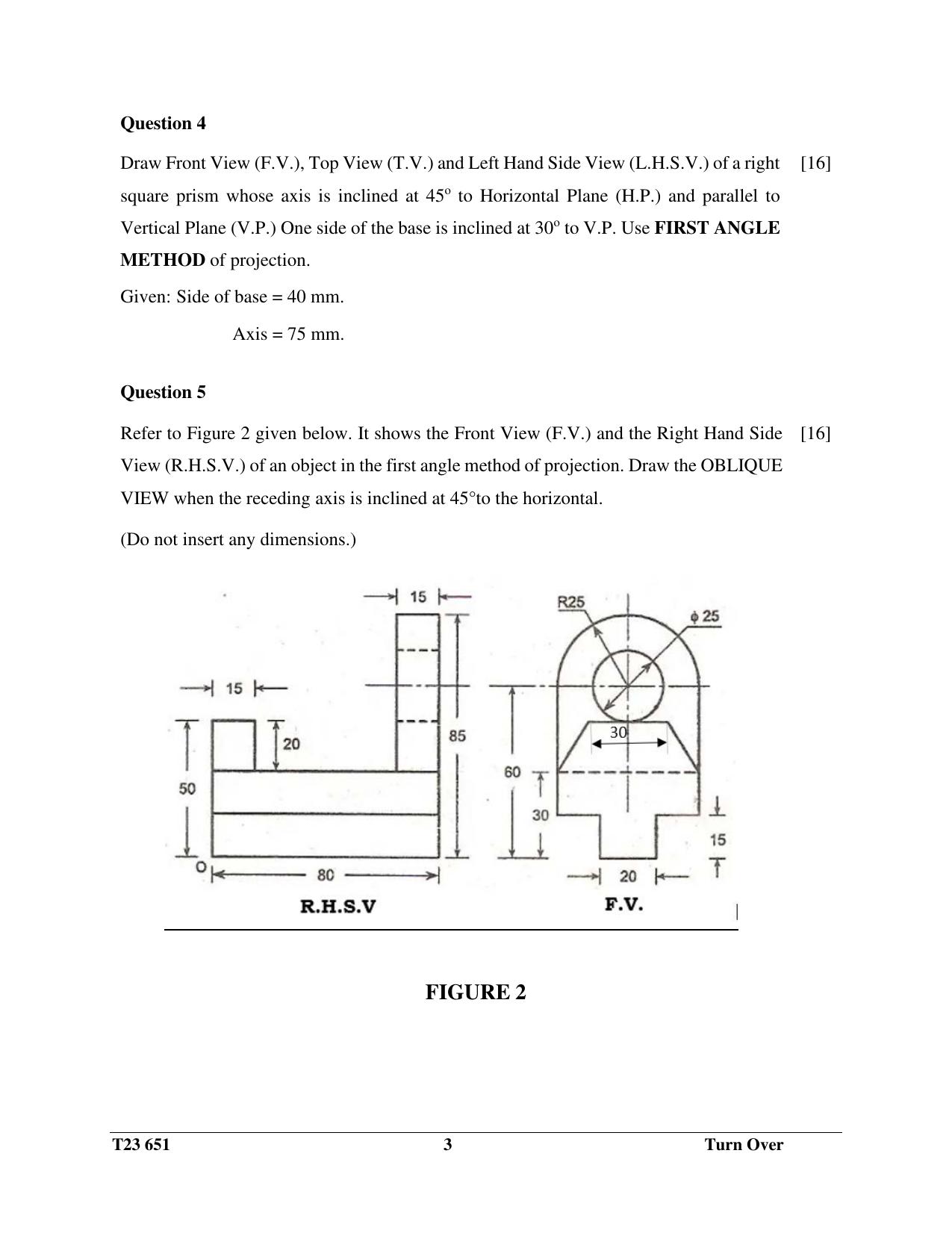 ICSE Class 10 TECHNICAL DRAWING APPLICATIONS 2023 Question Paper - Page 3