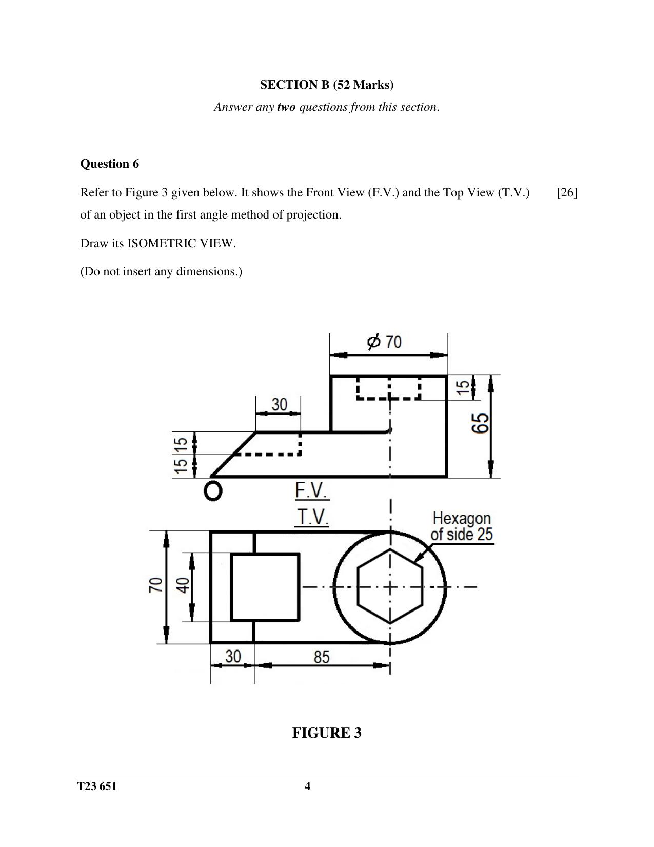 ICSE Class 10 TECHNICAL DRAWING APPLICATIONS 2023 Question Paper - Page 4