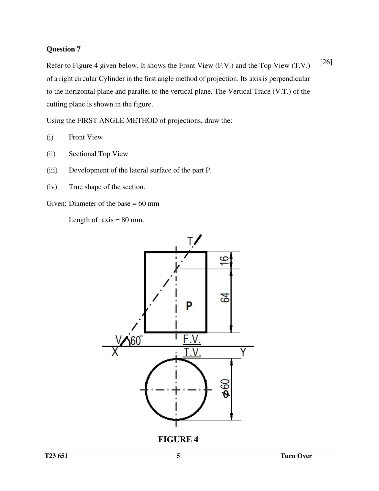 ICSE Class 10 TECHNICAL DRAWING APPLICATIONS 2023 Question Paper - Page 5