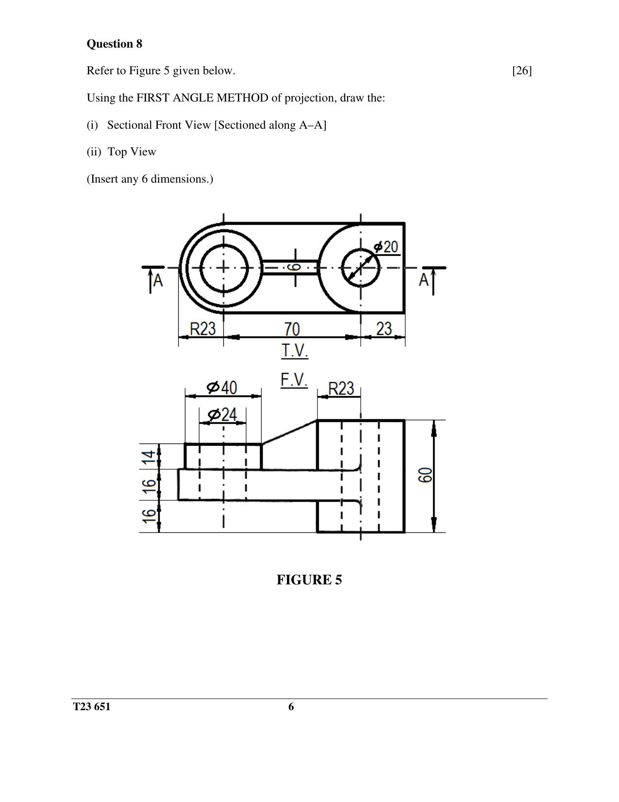 ICSE Class 10 TECHNICAL DRAWING APPLICATIONS 2023 Question Paper - Page 6