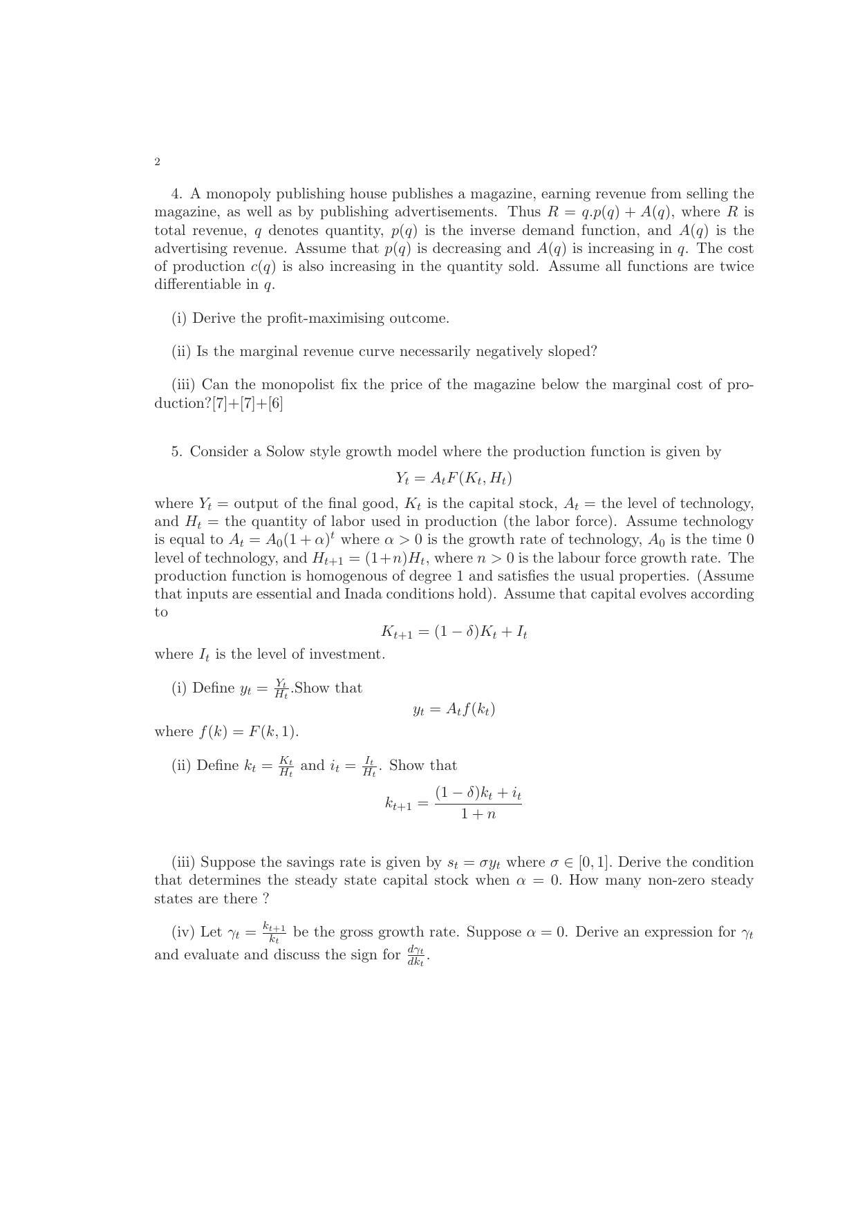 ISI Admission Test M.S.(QE) PEB 2016 Sample Paper - Page 3