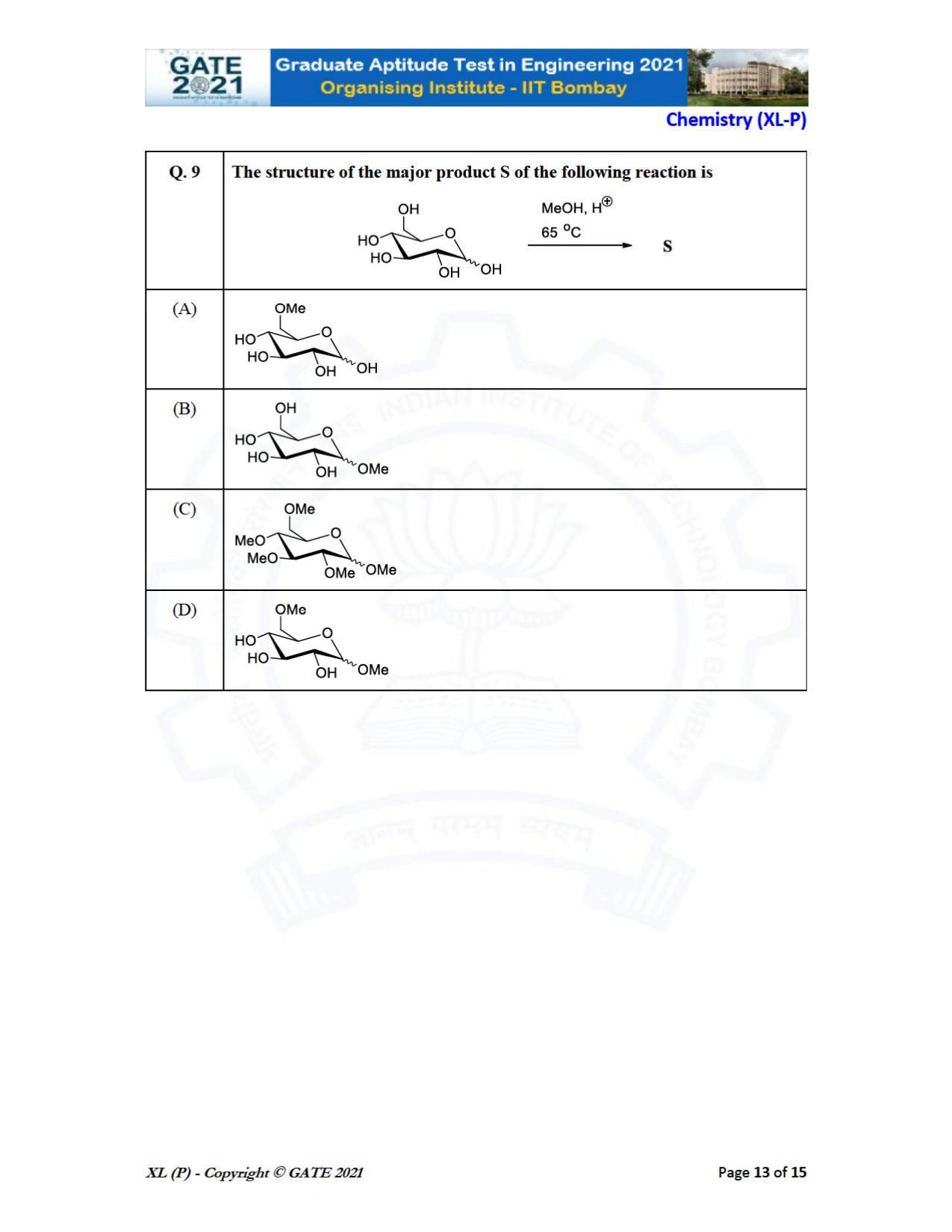 GATE 2021 Life Sciences (XL) Question Paper - Page 13