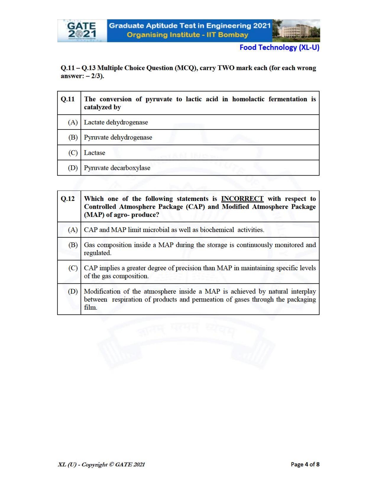 GATE 2021 Life Sciences (XL) Question Paper - Page 62