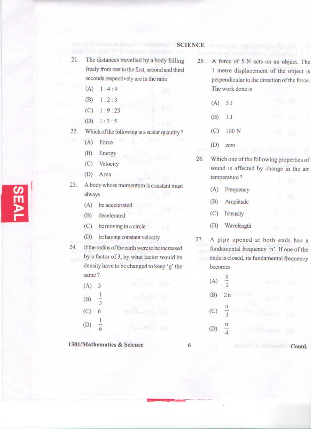 APJEE Mathematics & Science 2013 Question Paper - Page 5