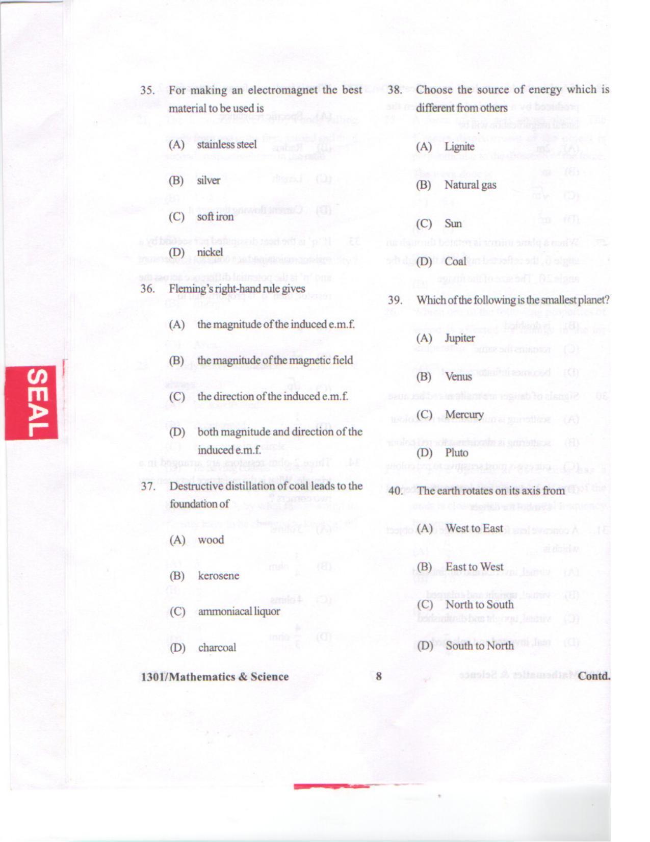 APJEE Mathematics & Science 2013 Question Paper - Page 7