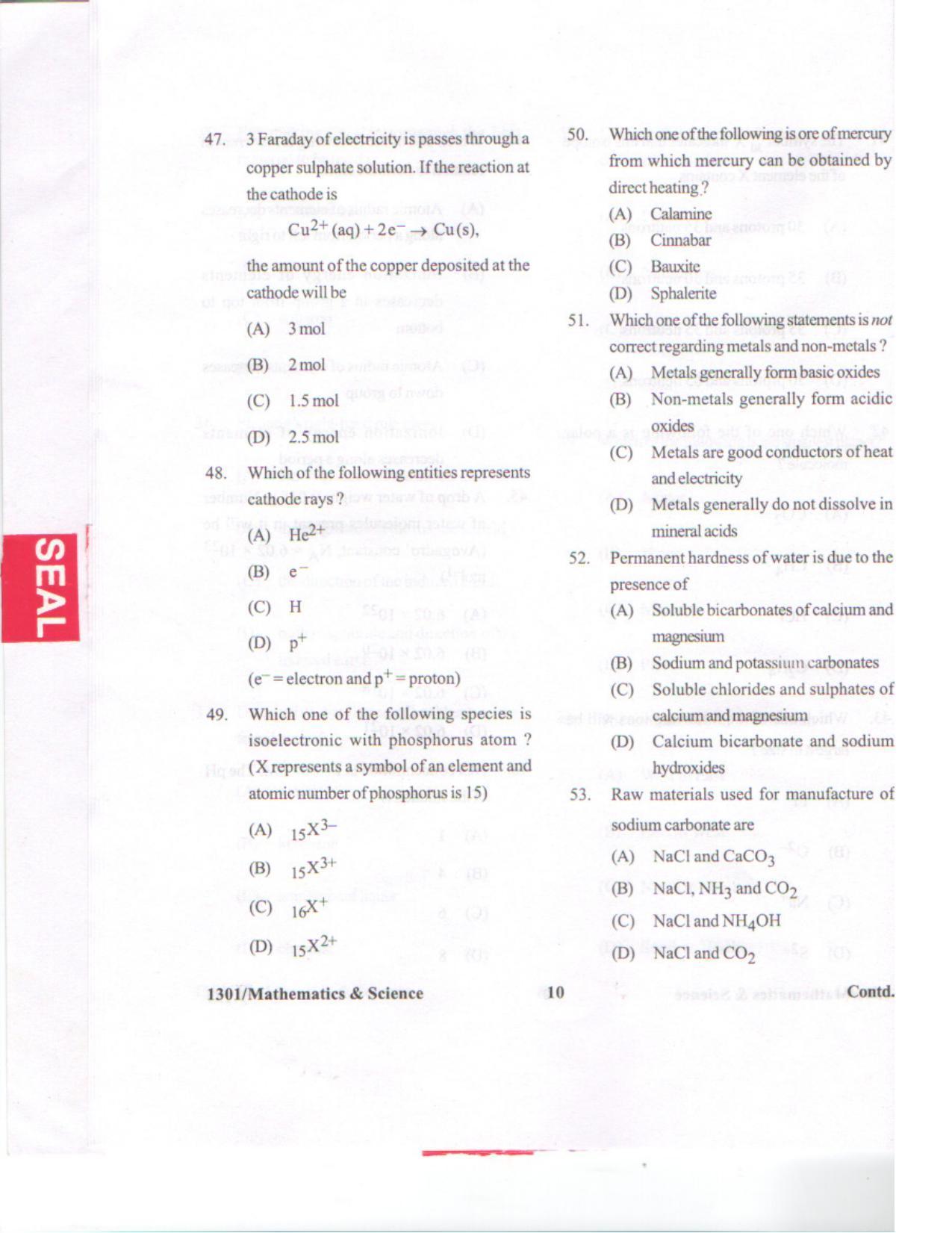APJEE Mathematics & Science 2013 Question Paper - Page 9