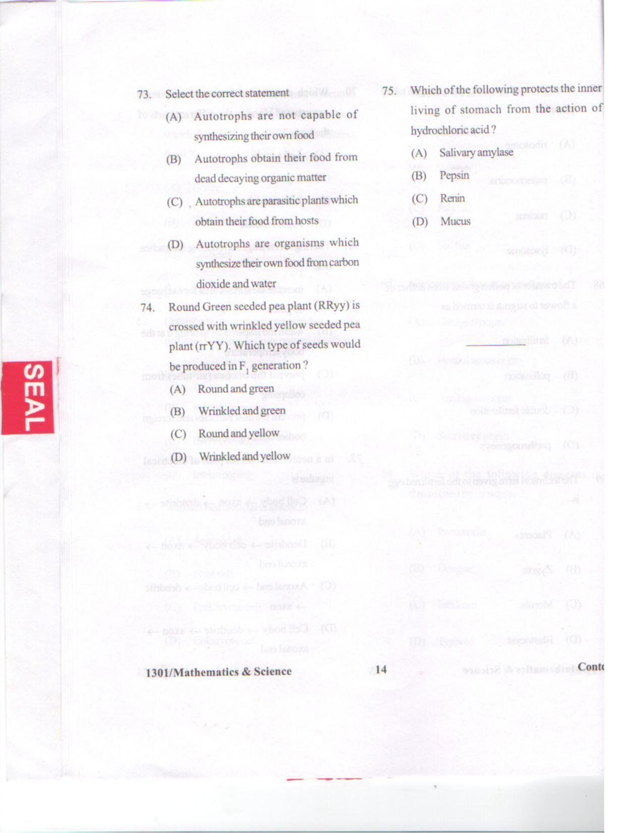 APJEE Mathematics & Science 2013 Question Paper - Page 13