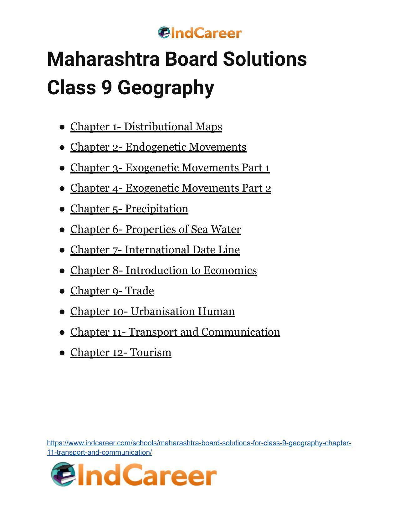 Maharashtra Board Solutions for Class 9- Geography: Chapter 11- Transport and Communication - Page 26