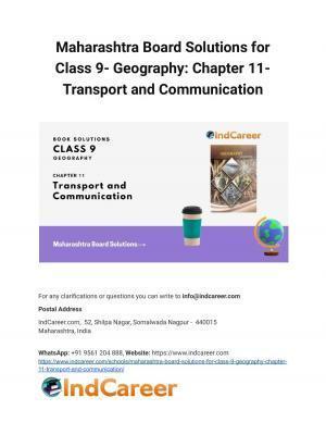 Maharashtra Board Solutions for Class 9- Geography: Chapter 11- Transport and Communication