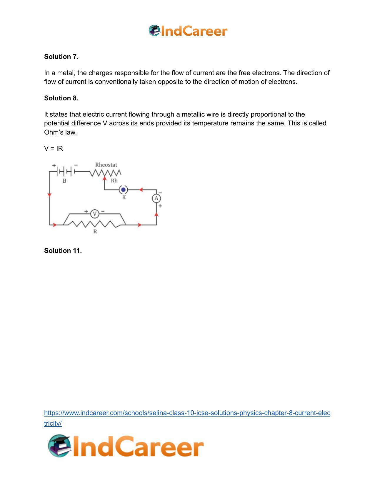 Selina Class 10 ICSE Solutions Physics : Chapter 8- Current Electricity ...