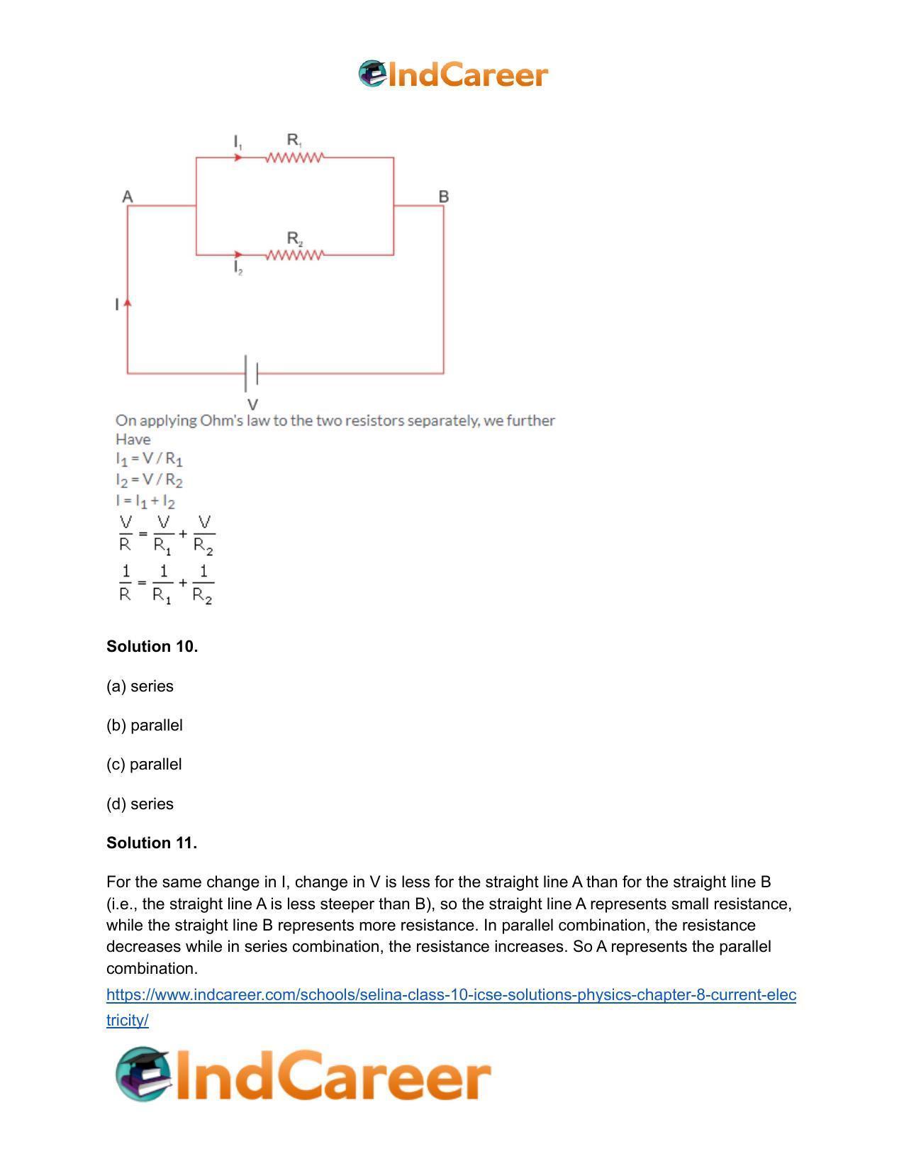 Selina Class 10 ICSE Solutions Physics : Chapter 8- Current Electricity - Page 14