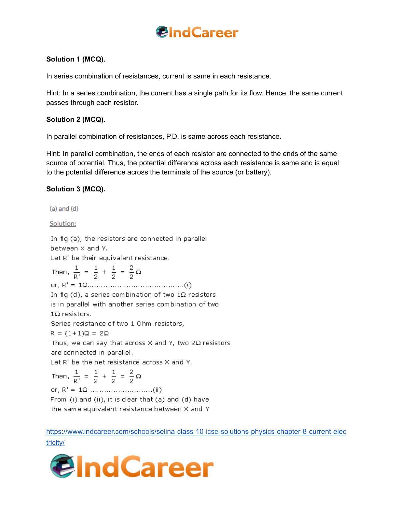 Selina Class 10 ICSE Solutions Physics : Chapter 8- Current Electricity - Page 15
