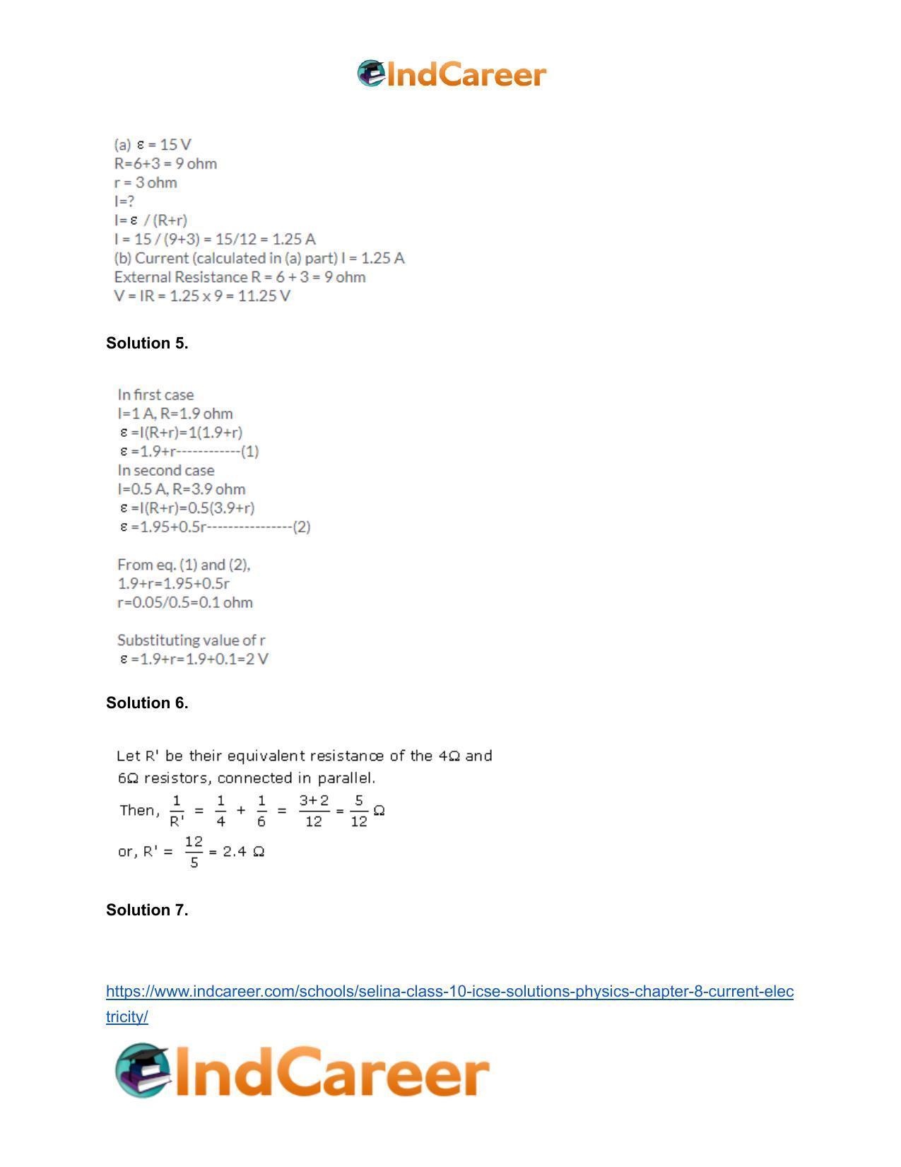 Selina Class 10 ICSE Solutions Physics : Chapter 8- Current Electricity - Page 17