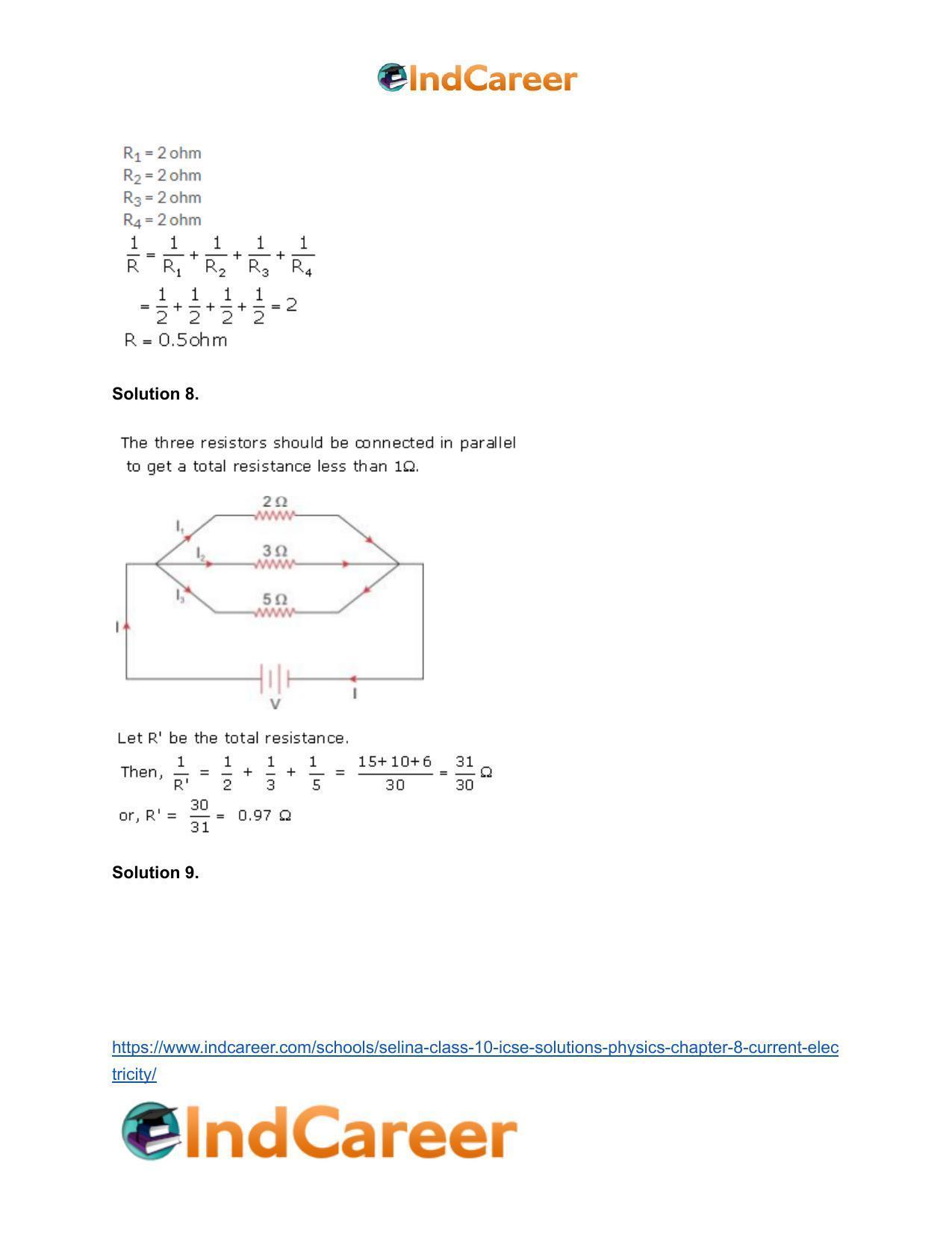 Selina Class 10 ICSE Solutions Physics : Chapter 8- Current Electricity - Page 18