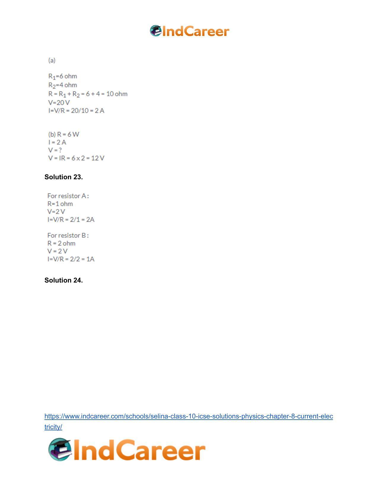 Selina Class 10 ICSE Solutions Physics : Chapter 8- Current Electricity - Page 25