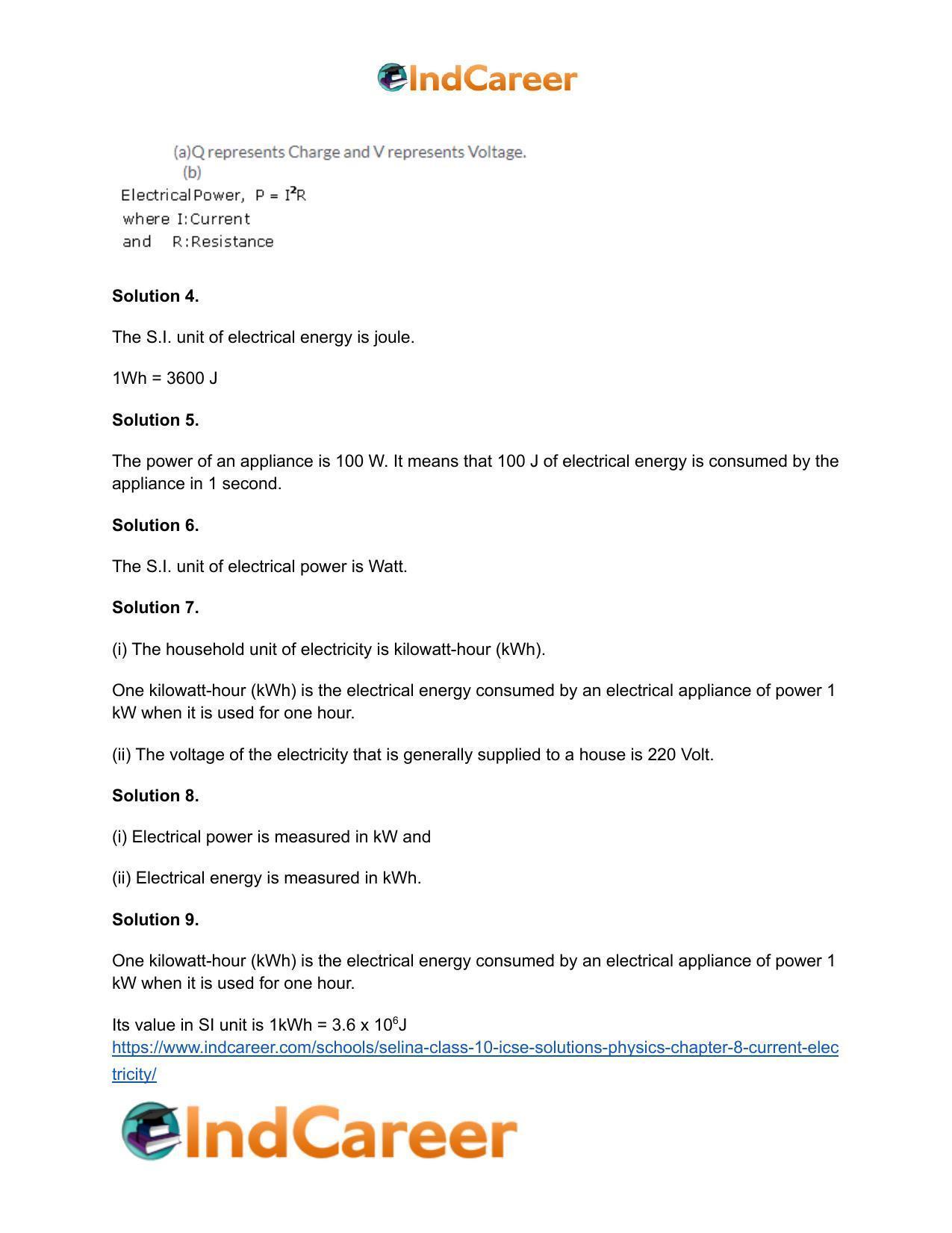 Selina Class 10 ICSE Solutions Physics : Chapter 8- Current Electricity - Page 30