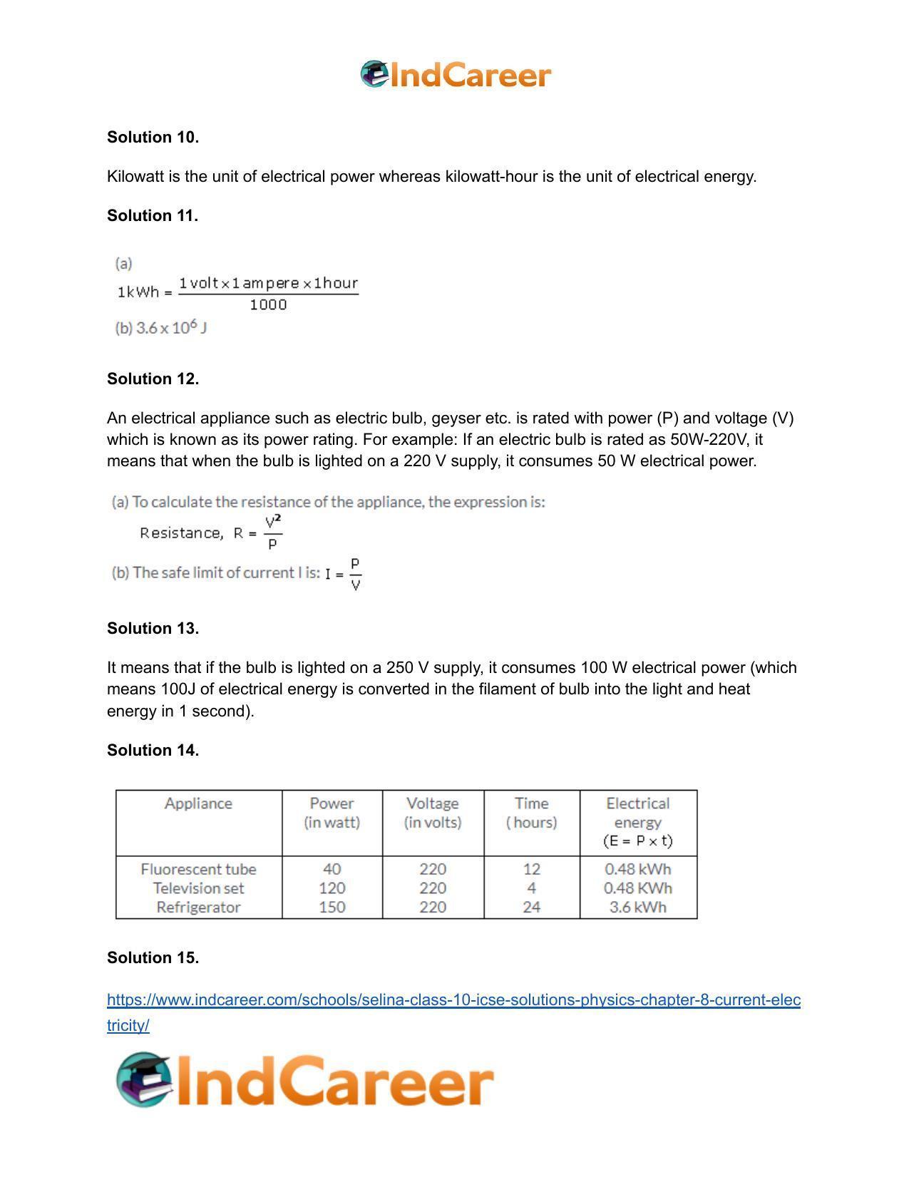 Selina Class 10 ICSE Solutions Physics : Chapter 8- Current Electricity - Page 31
