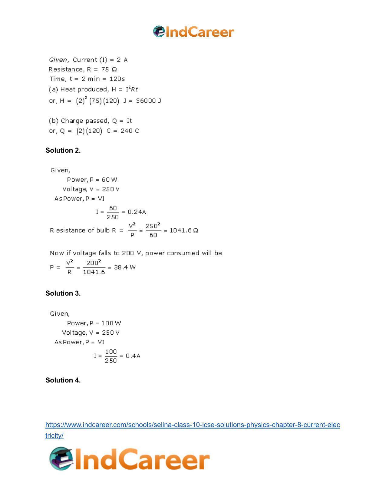 Selina Class 10 ICSE Solutions Physics : Chapter 8- Current Electricity - Page 34