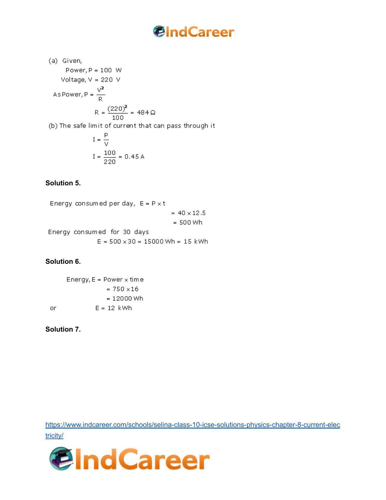 Selina Class 10 ICSE Solutions Physics : Chapter 8- Current Electricity - Page 35