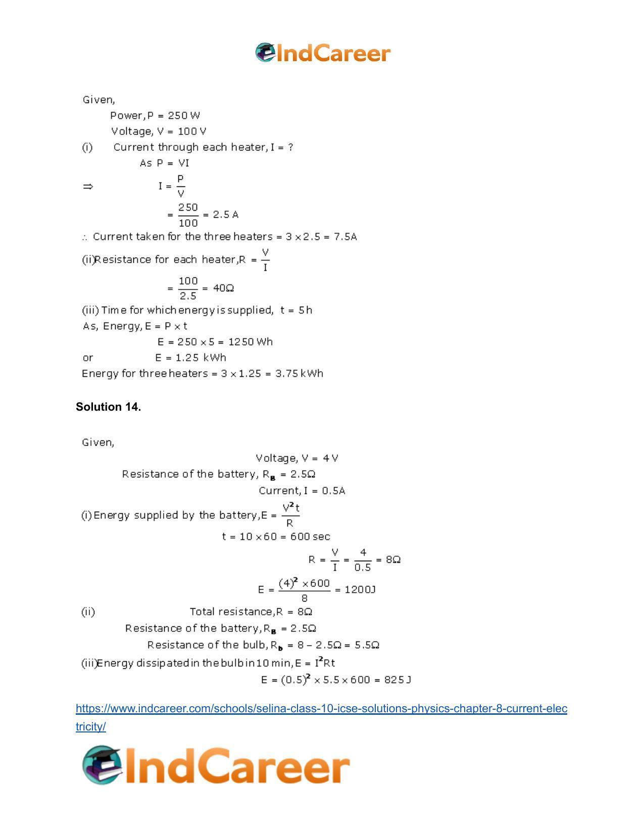 Selina Class 10 ICSE Solutions Physics : Chapter 8- Current Electricity - Page 39