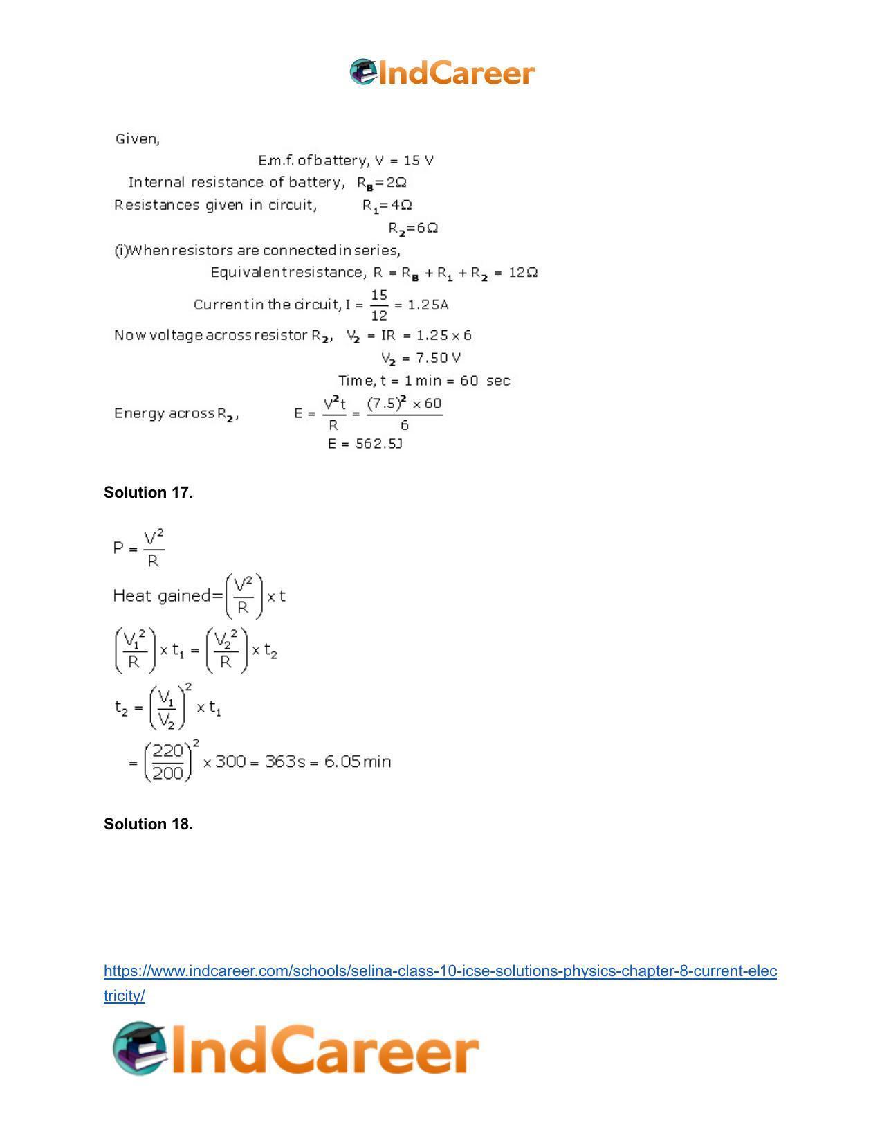 Selina Class 10 ICSE Solutions Physics : Chapter 8- Current Electricity - Page 41