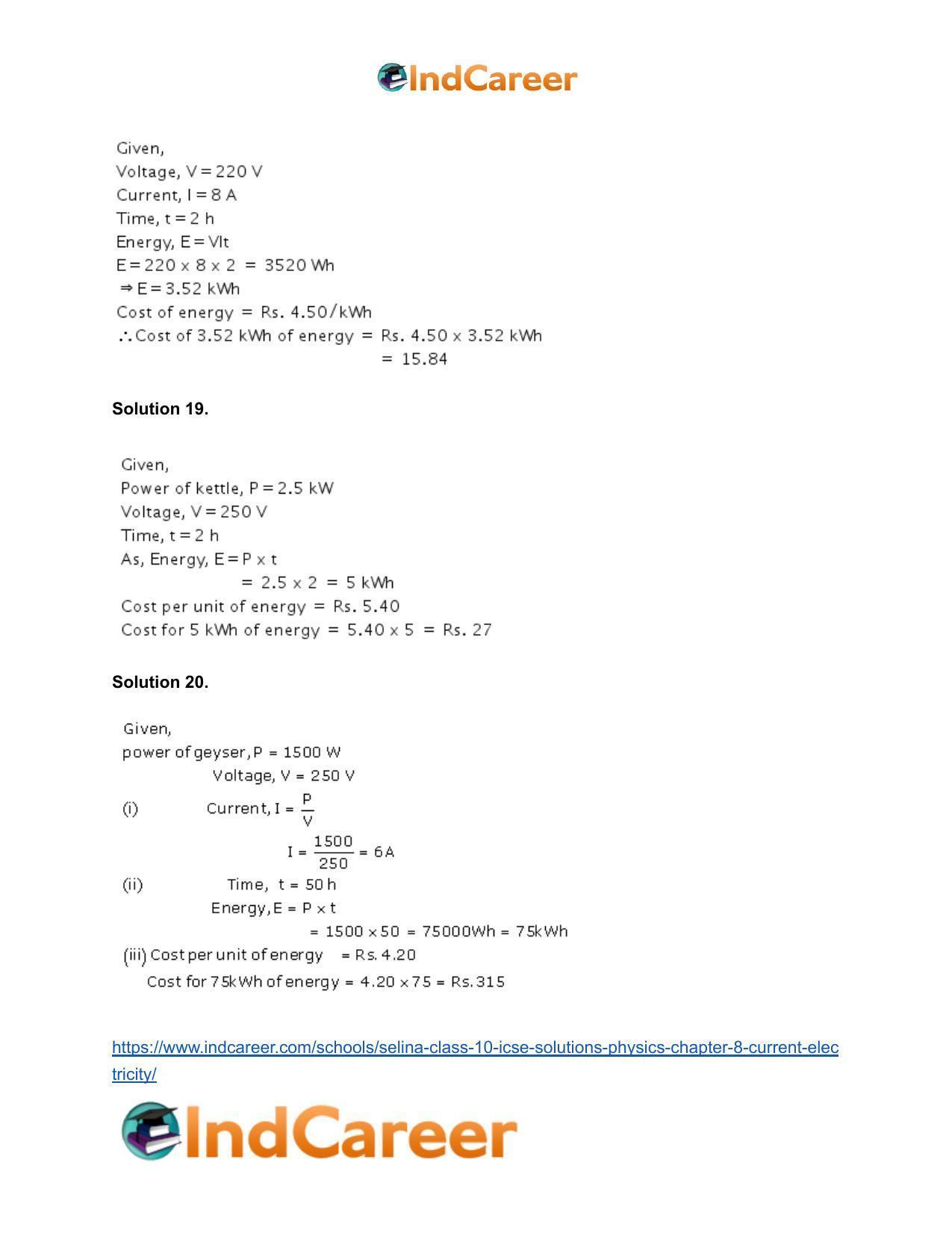 Selina Class 10 ICSE Solutions Physics : Chapter 8- Current Electricity - Page 42