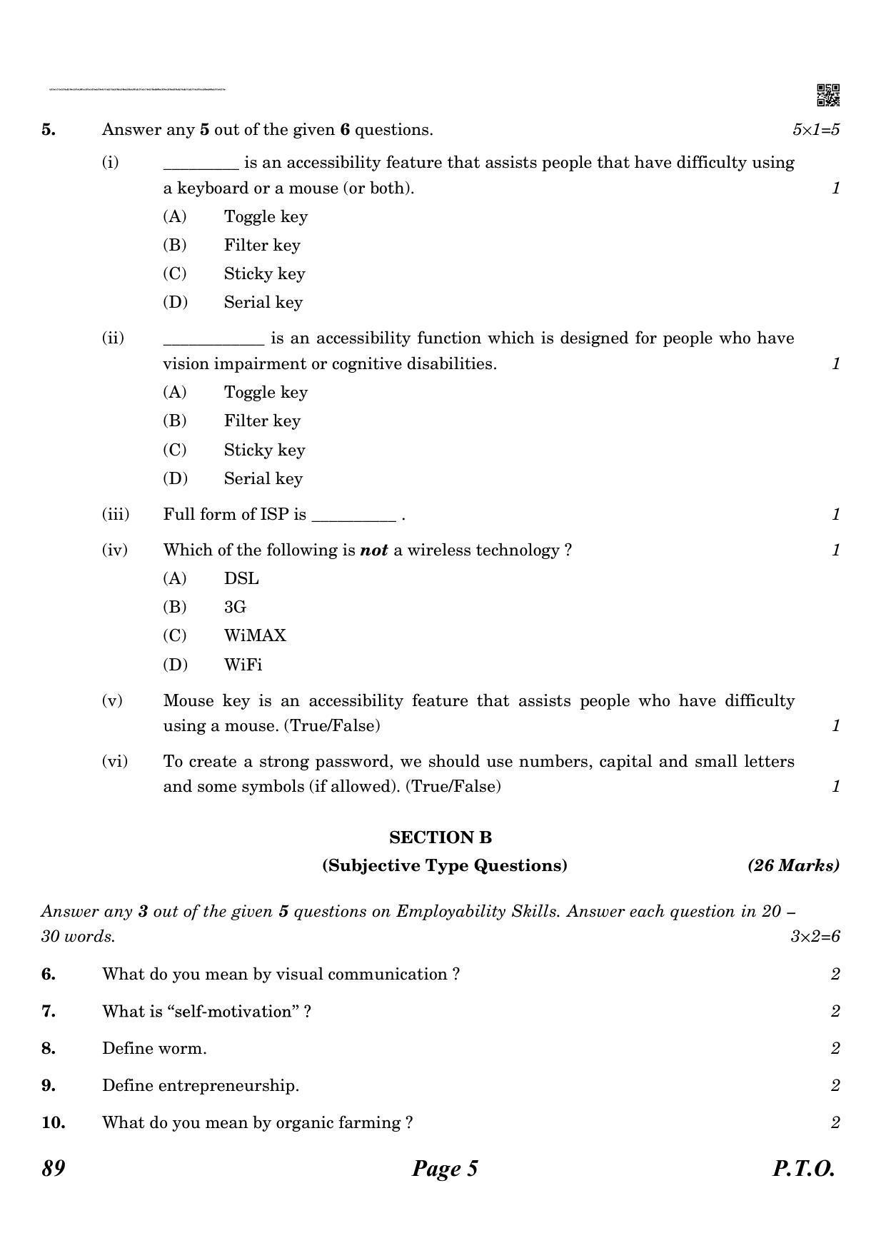 CBSE Class 10 QP_402_INFORMATION_TECH_ENGLISH 2021 Compartment Question Paper - Page 5