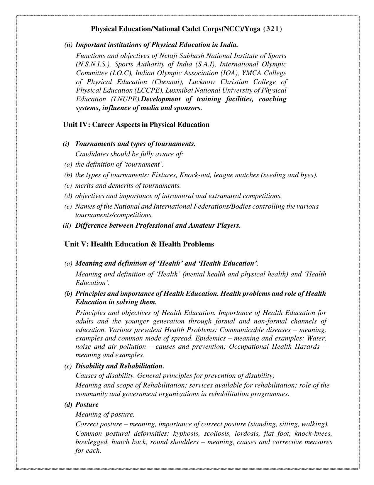 CUET Syllabus for Physical Education (English) - Page 3