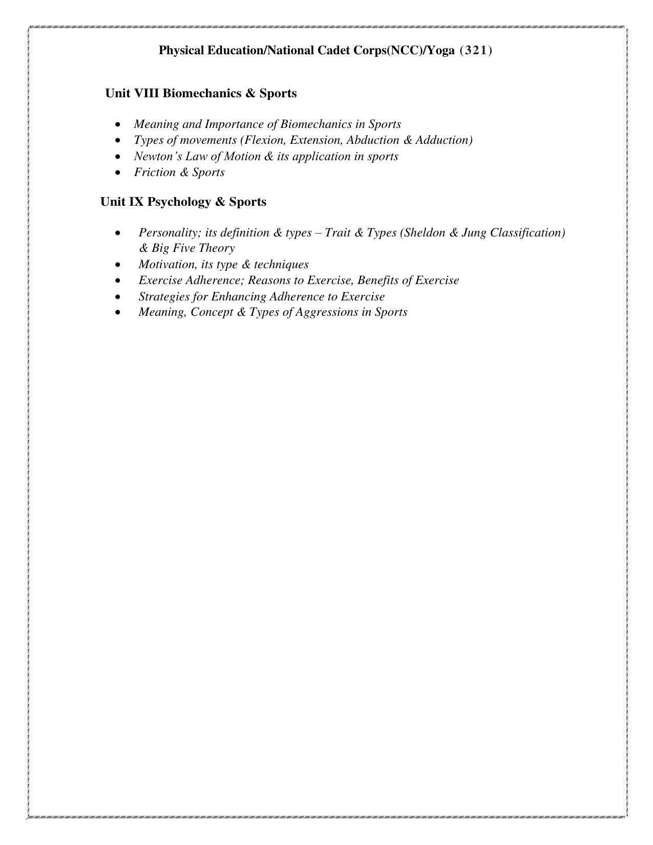 CUET Syllabus for Physical Education (English) - Page 5