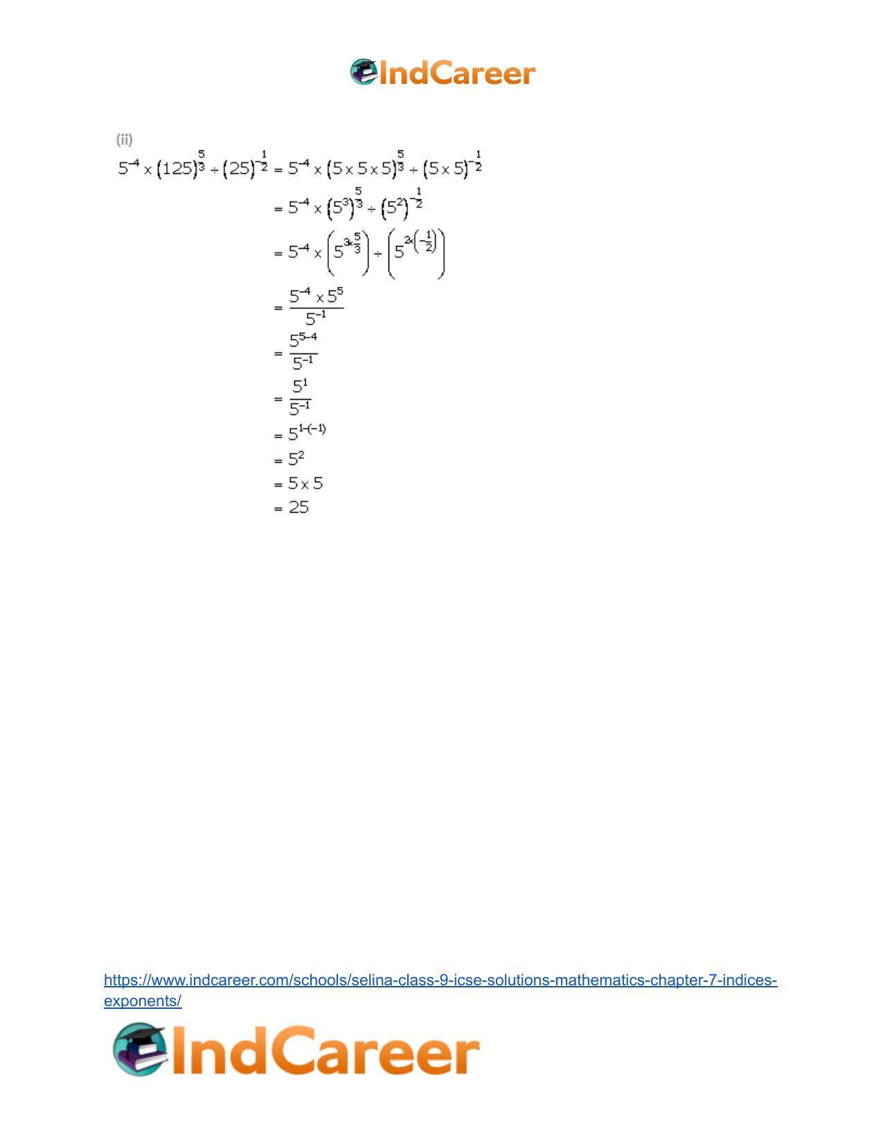 Selina Class 9 ICSE Solutions Mathematics : Chapter 7- Indices (Exponents) - Page 3