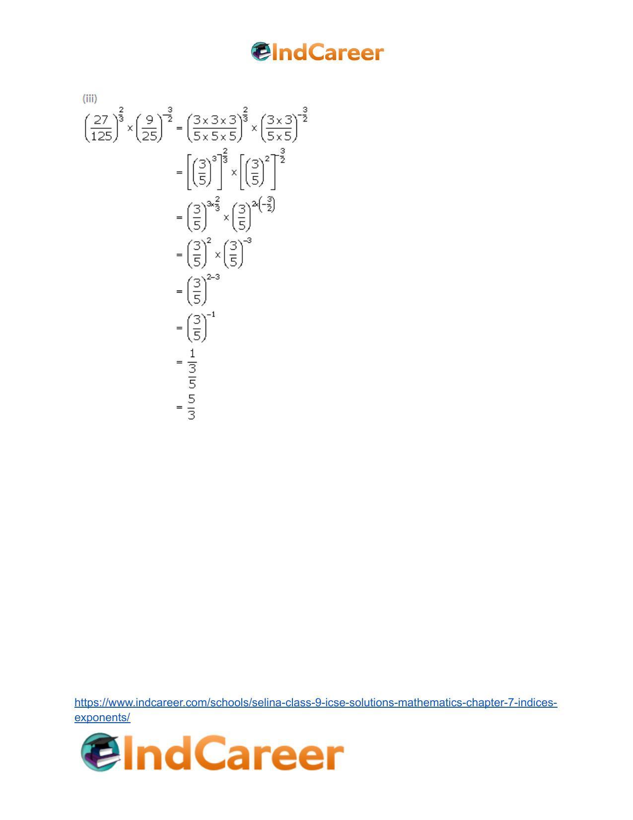 Selina Class 9 ICSE Solutions Mathematics : Chapter 7- Indices (Exponents) - Page 4