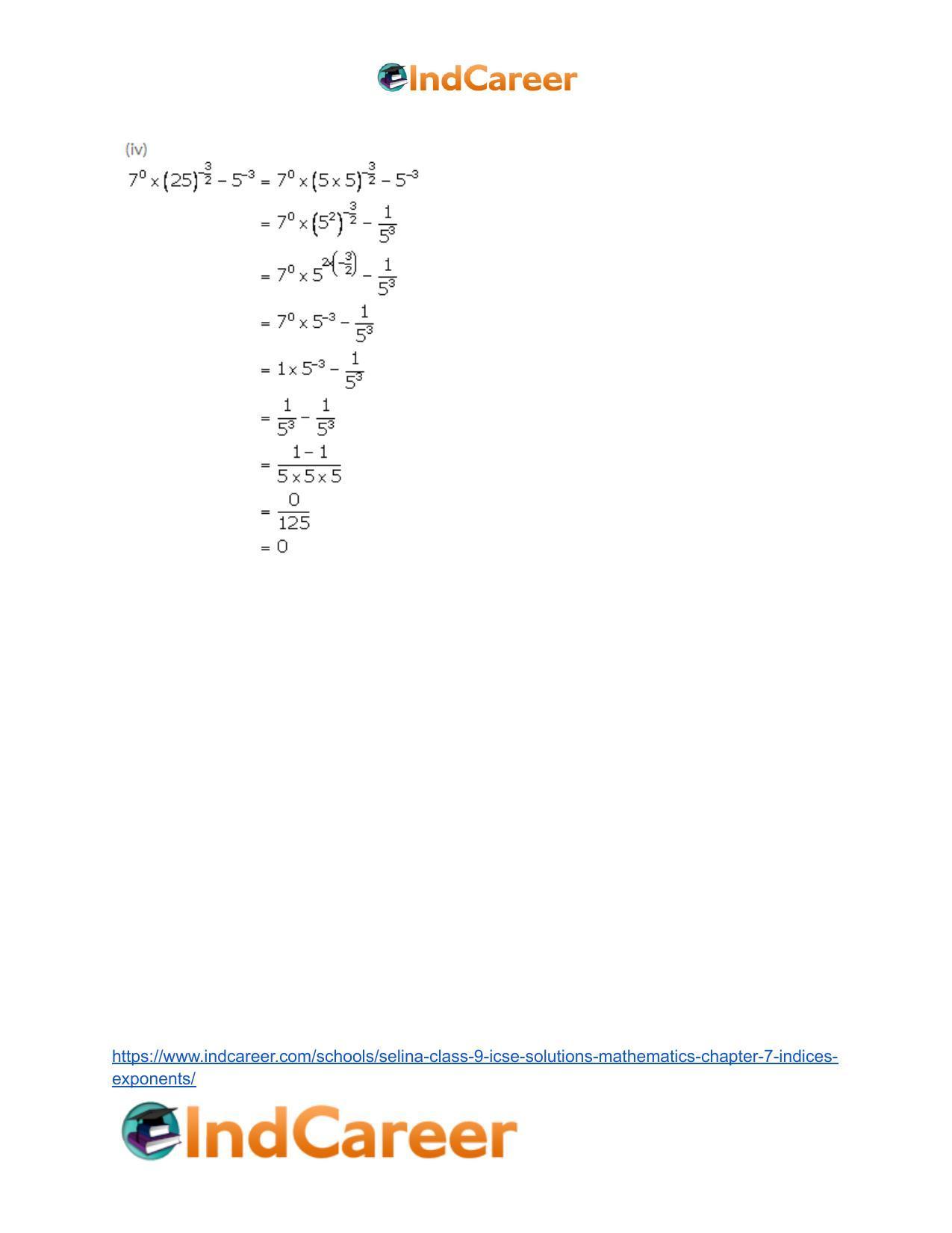 Selina Class 9 ICSE Solutions Mathematics : Chapter 7- Indices (Exponents) - Page 5