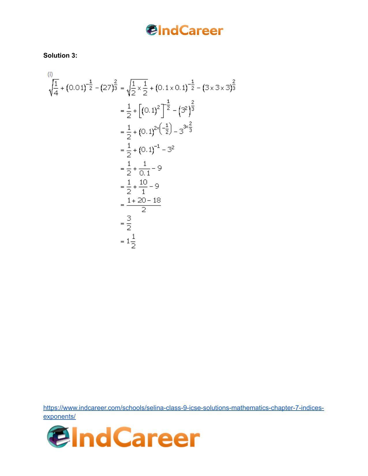 Selina Class 9 ICSE Solutions Mathematics : Chapter 7- Indices (Exponents) - Page 9