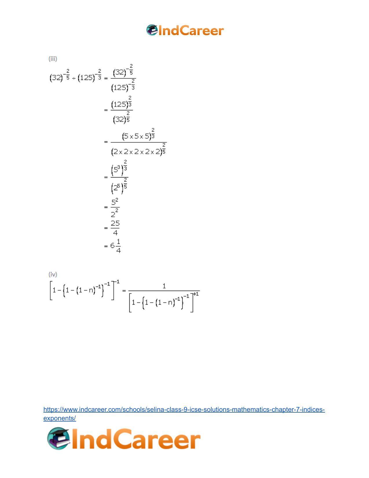 Selina Class 9 ICSE Solutions Mathematics : Chapter 7- Indices (Exponents) - Page 12