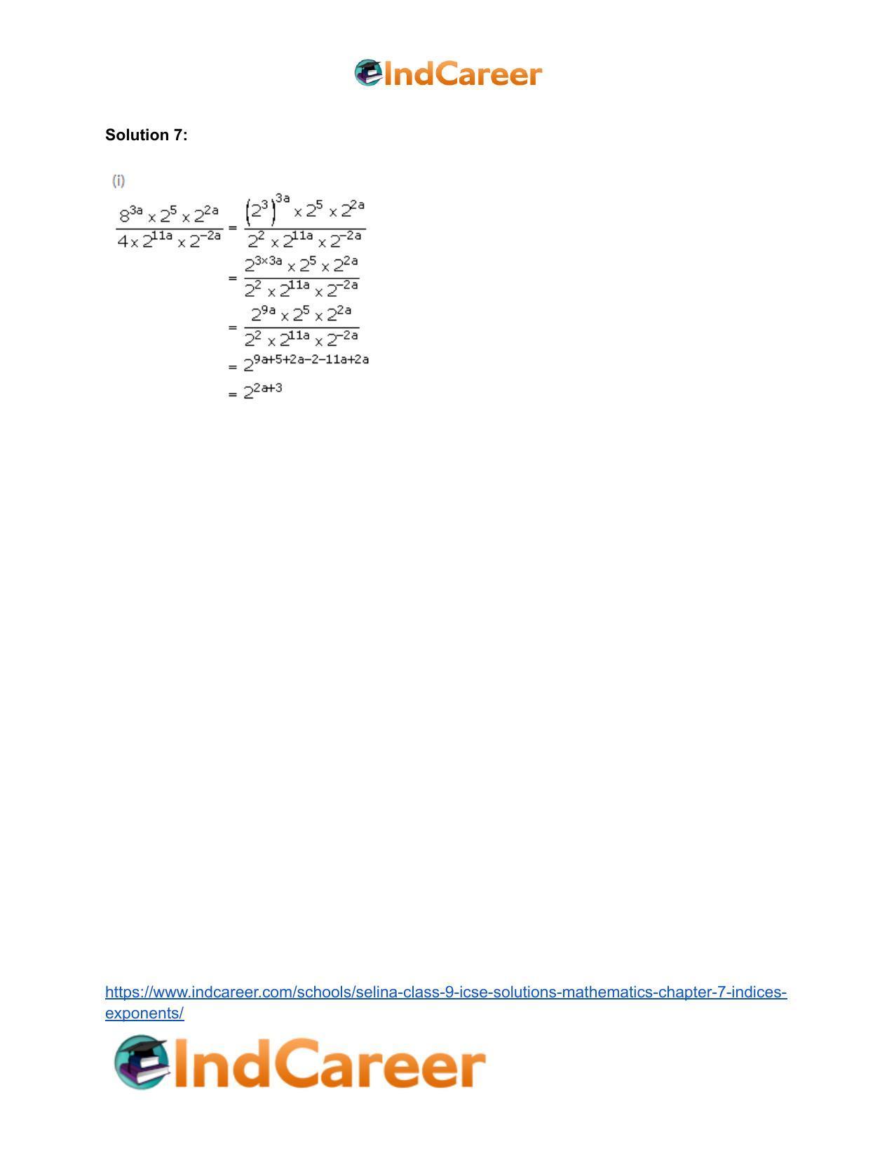 Selina Class 9 ICSE Solutions Mathematics : Chapter 7- Indices (Exponents) - Page 15