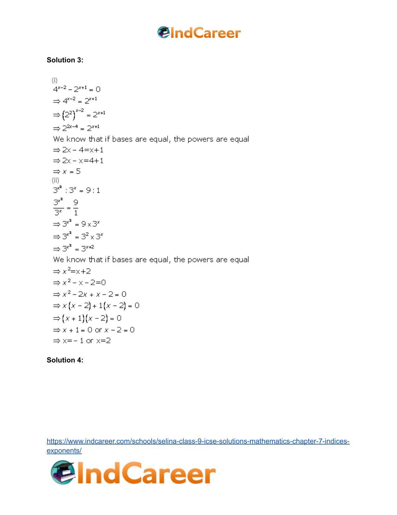 Selina Class 9 ICSE Solutions Mathematics : Chapter 7- Indices (Exponents) - Page 23