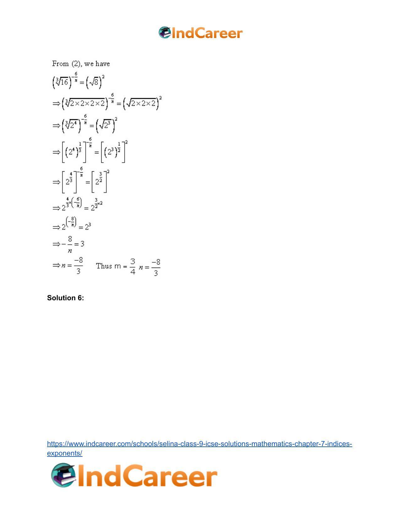 Selina Class 9 ICSE Solutions Mathematics : Chapter 7- Indices (Exponents) - Page 27
