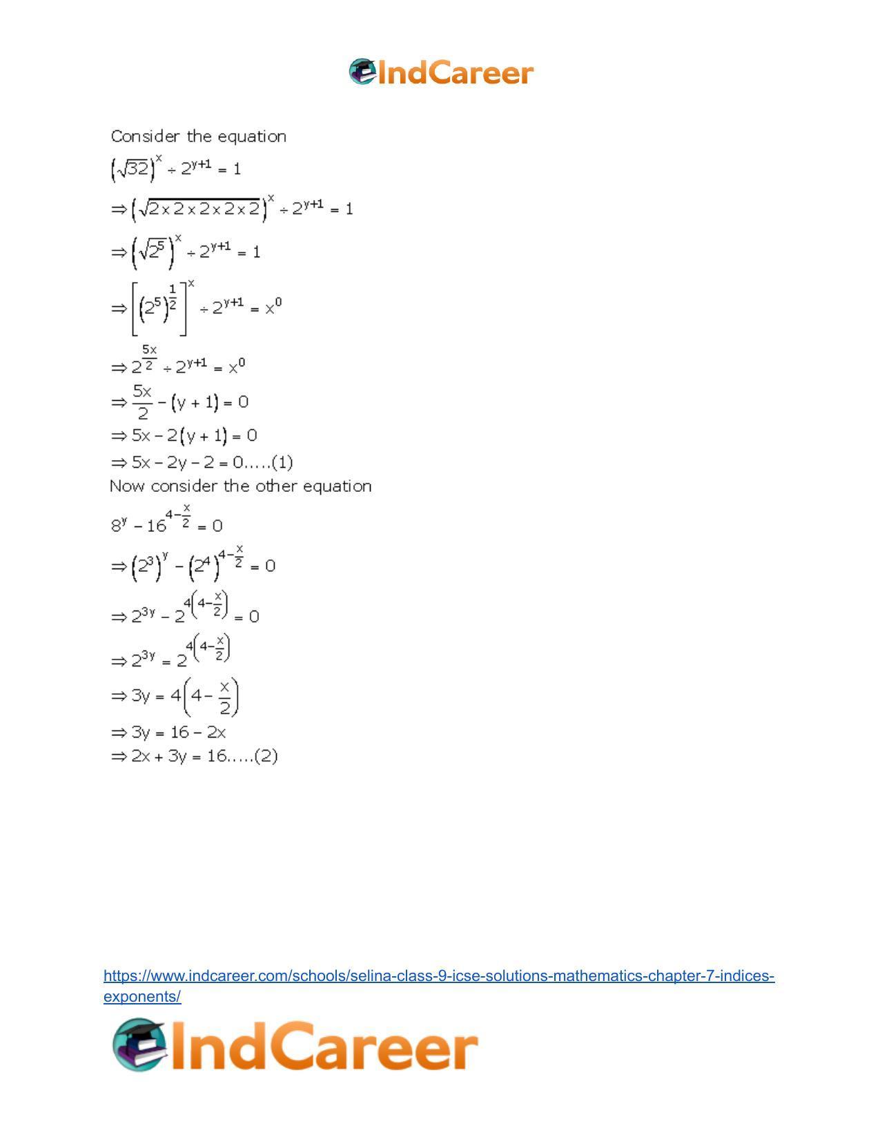 Selina Class 9 ICSE Solutions Mathematics : Chapter 7- Indices (Exponents) - Page 28