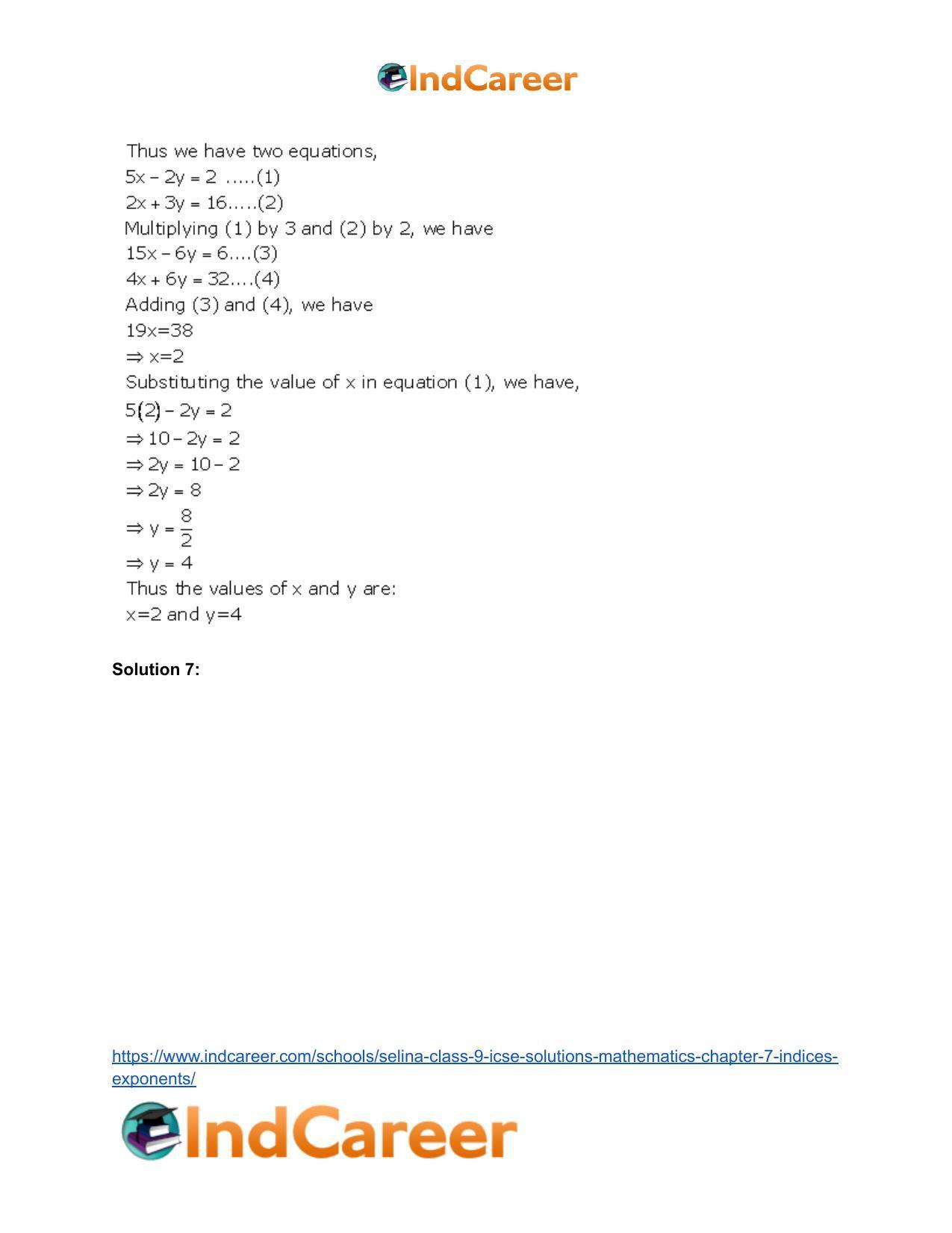 Selina Class 9 ICSE Solutions Mathematics : Chapter 7- Indices (Exponents) - Page 29