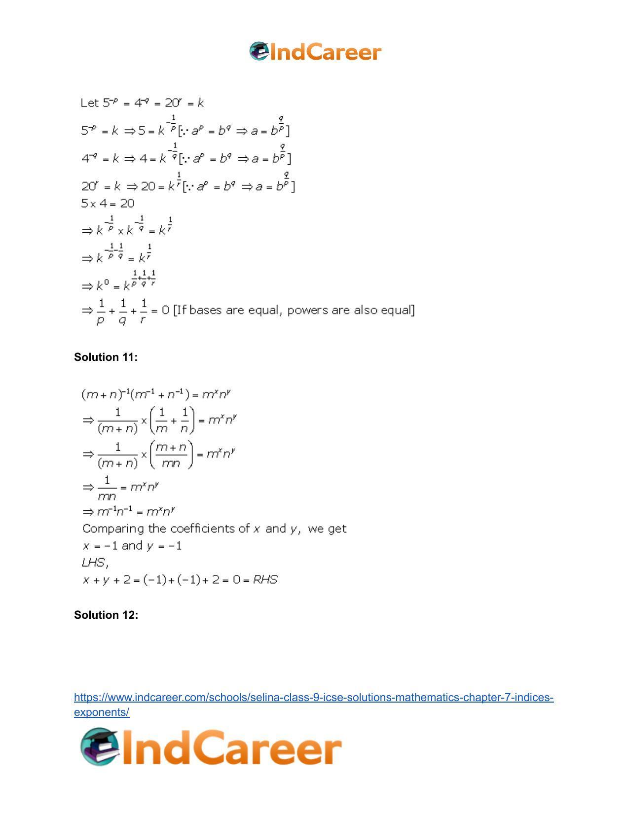 Selina Class 9 ICSE Solutions Mathematics : Chapter 7- Indices (Exponents) - Page 32