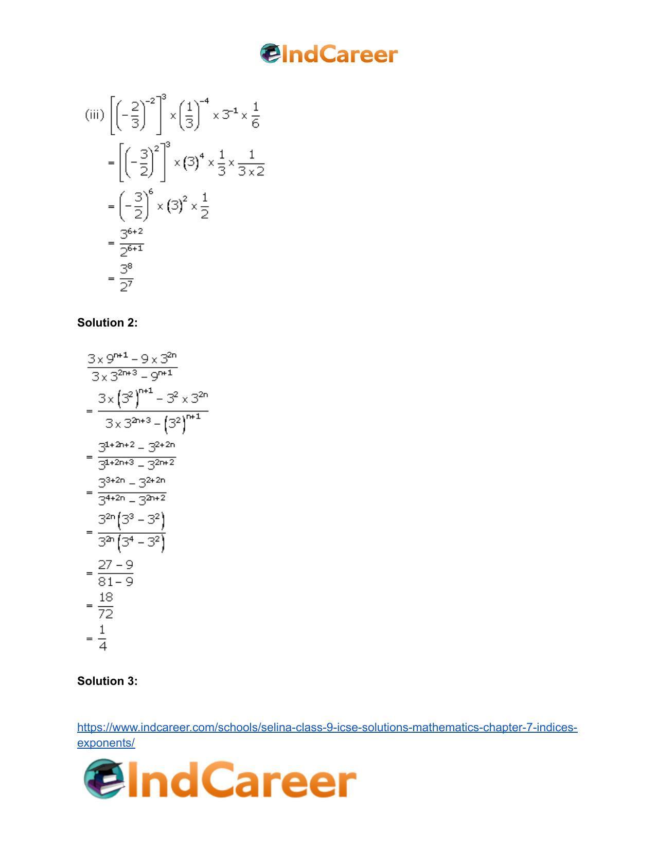 Selina Class 9 ICSE Solutions Mathematics : Chapter 7- Indices (Exponents) - Page 37