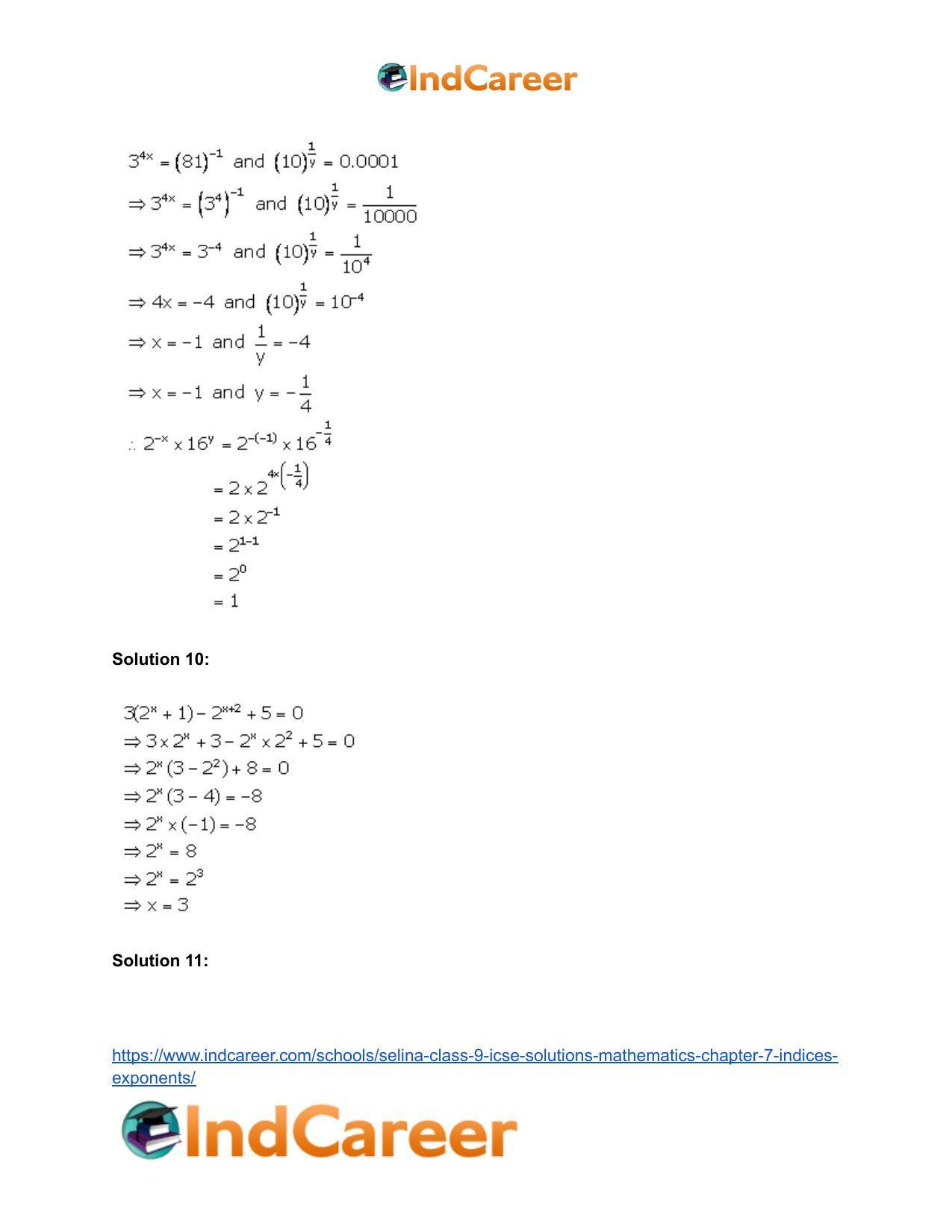 Selina Class 9 ICSE Solutions Mathematics : Chapter 7- Indices (Exponents) - Page 41