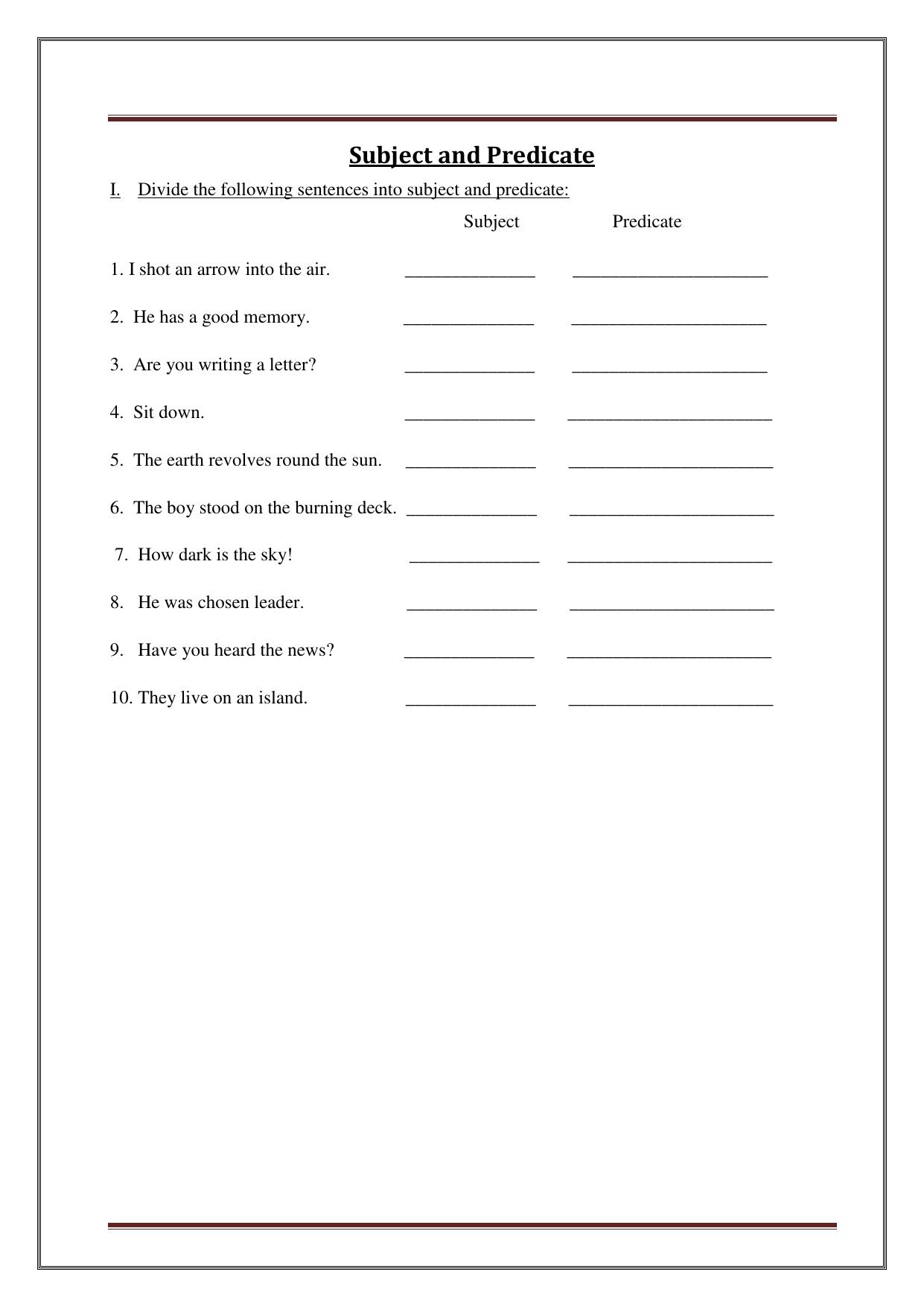 Worksheet for Class 4 English Assignment 25 - Page 1