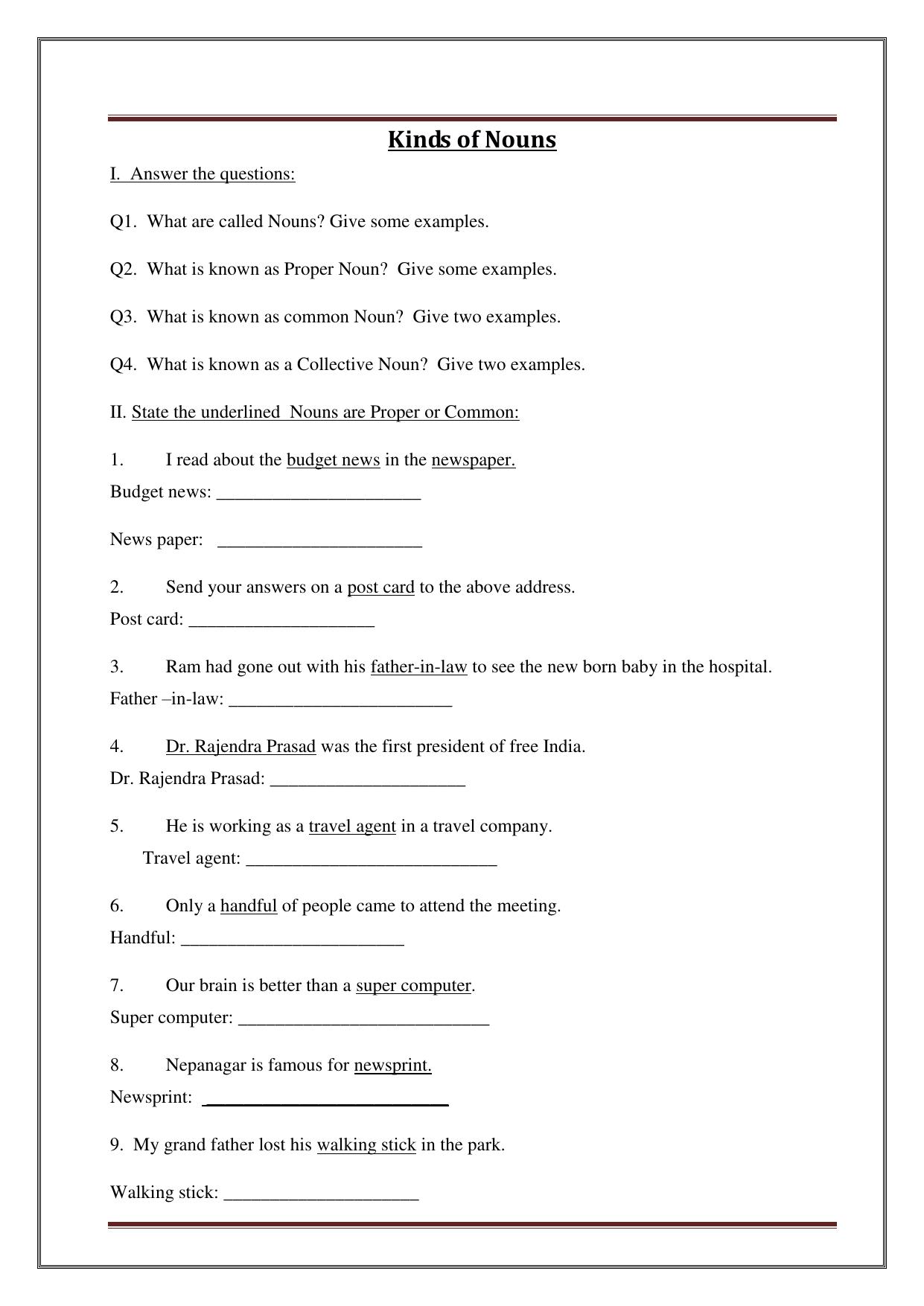 Worksheet for Class 4 English Assignment 25 - Page 2