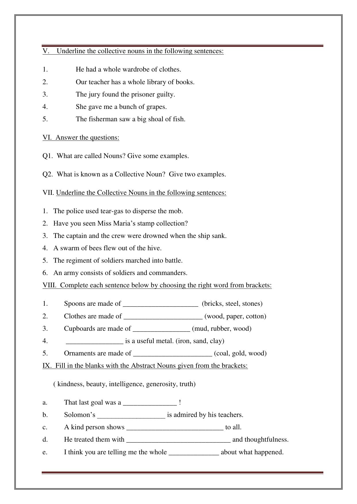 Worksheet for Class 4 English Assignment 25 - Page 4