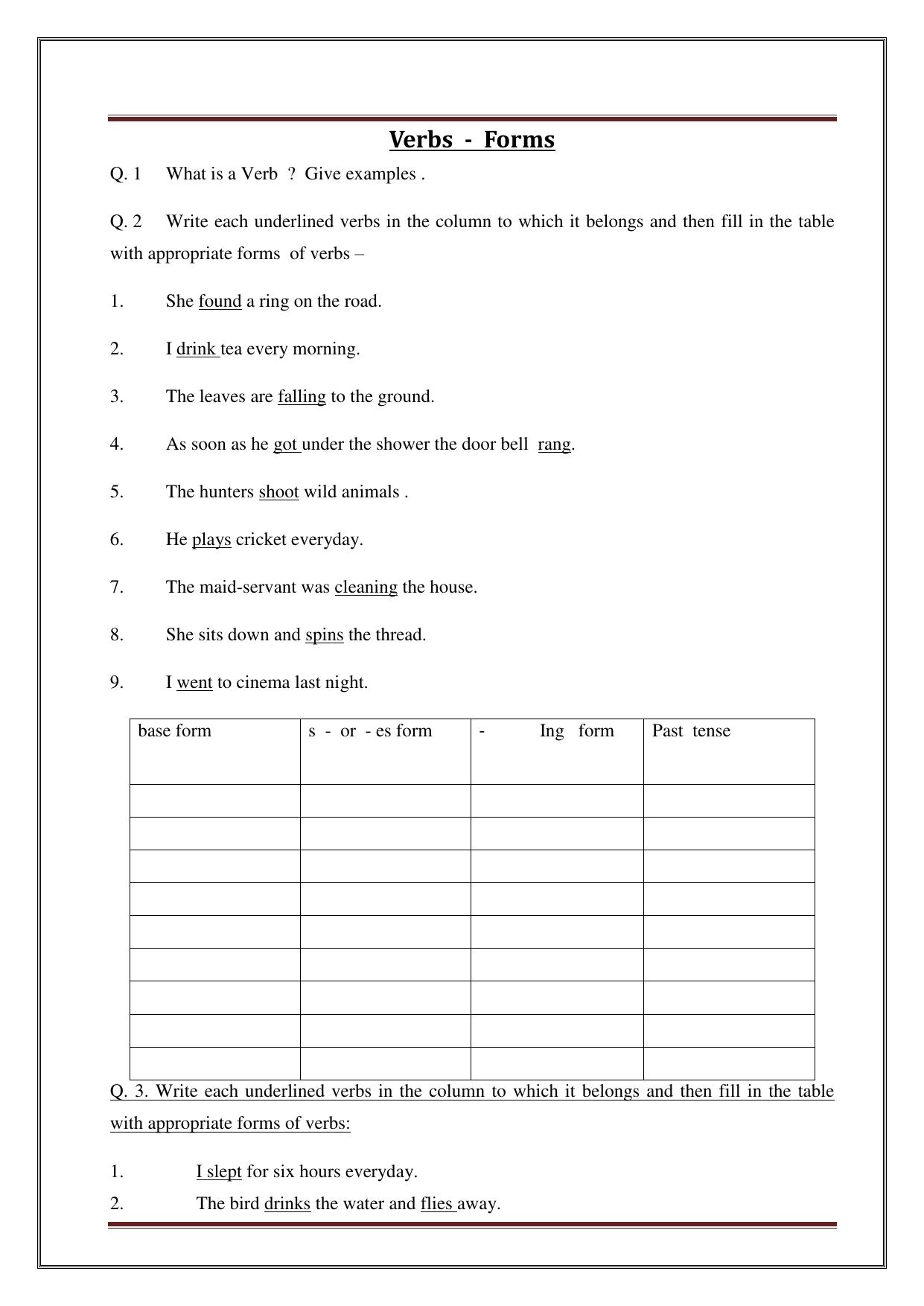 Worksheet for Class 4 English Assignment 25 - Page 7