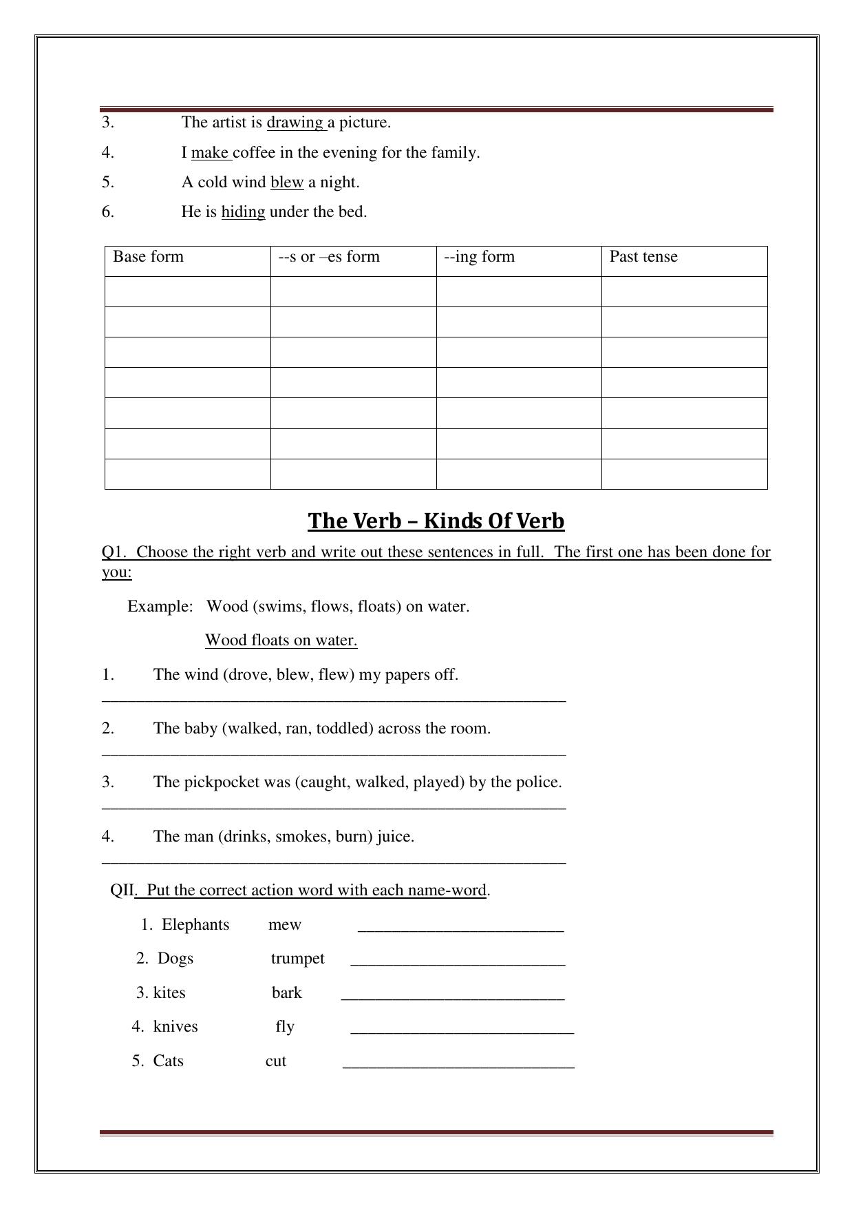 Worksheet for Class 4 English Assignment 25 - Page 8